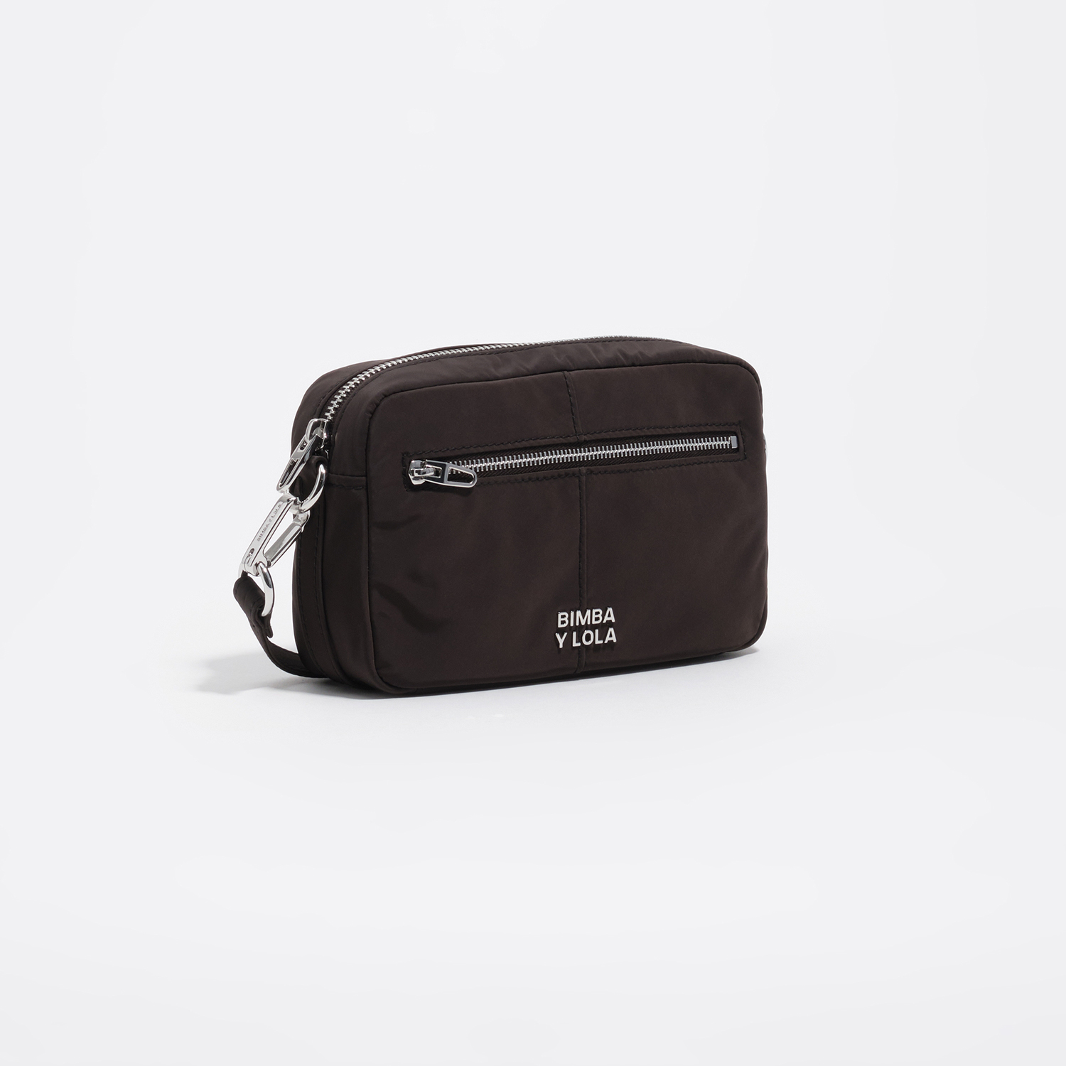 Bimba Y Lola Charcoal Nylon Mini Crossbody Bag