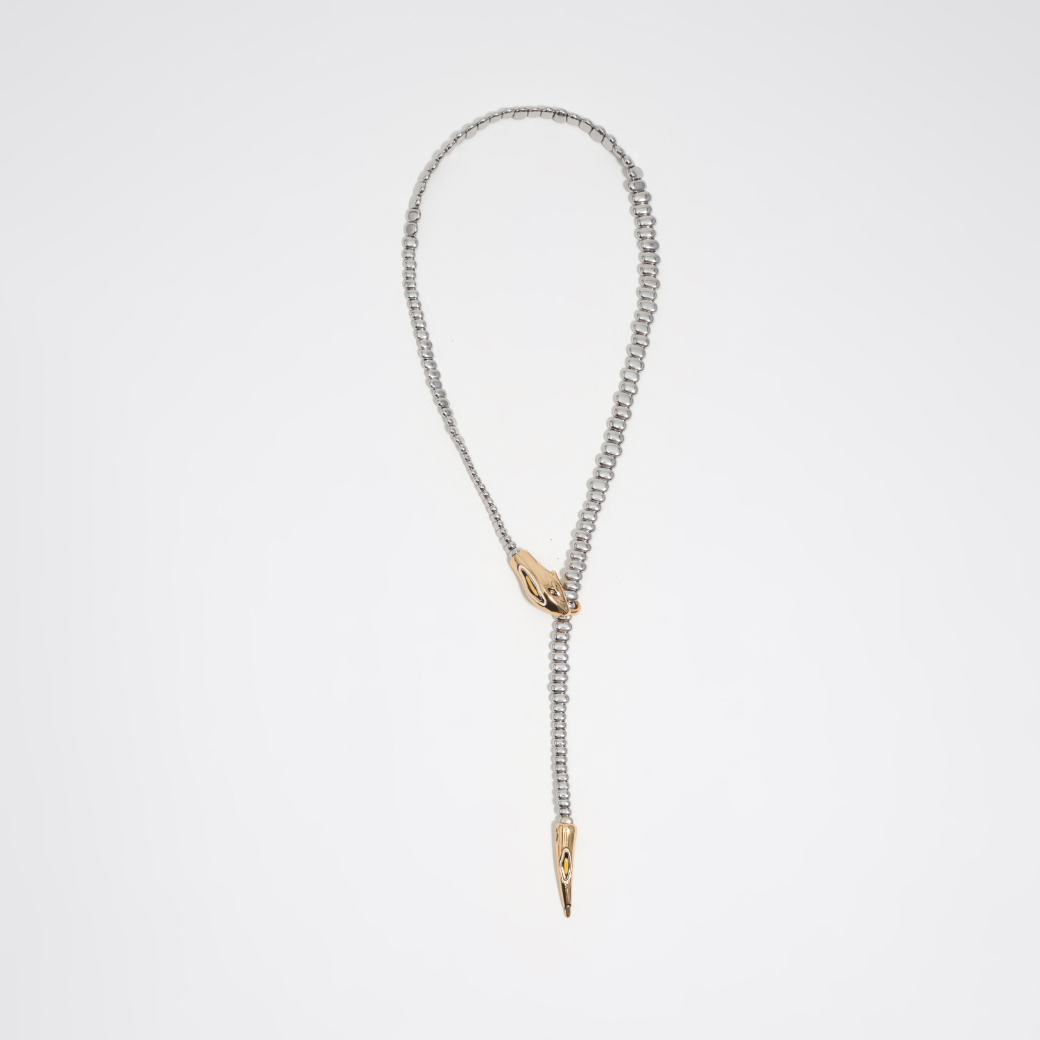 Bimba Y Lola Silver And Gold Snake Necklace