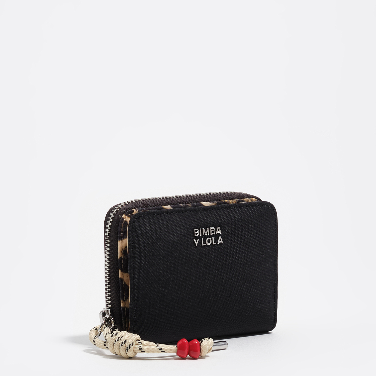 Bimba Y Lola Graphite Nylon Flap Purse