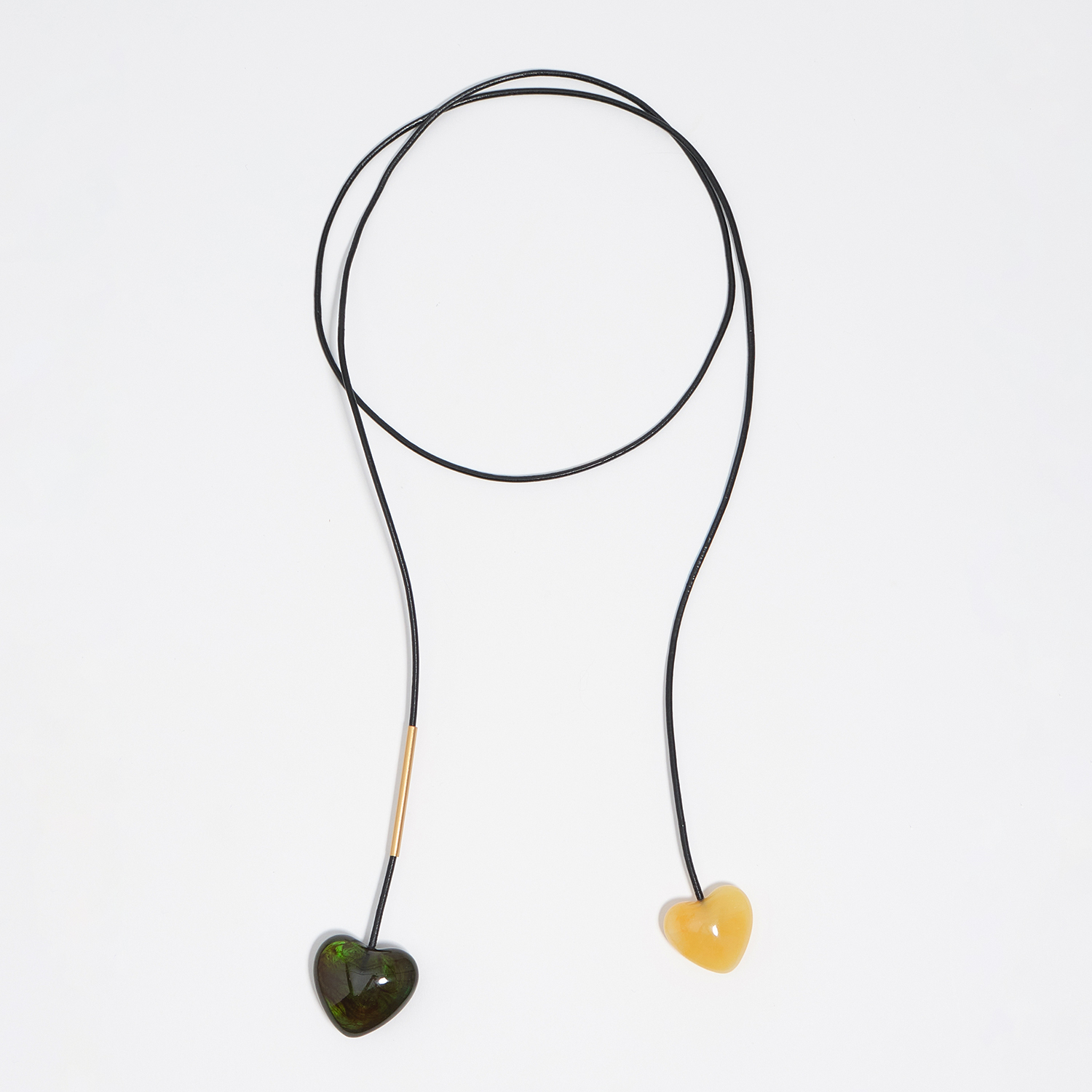 Bimba Y Lola Green Multicolor Resin Hearts Necklace