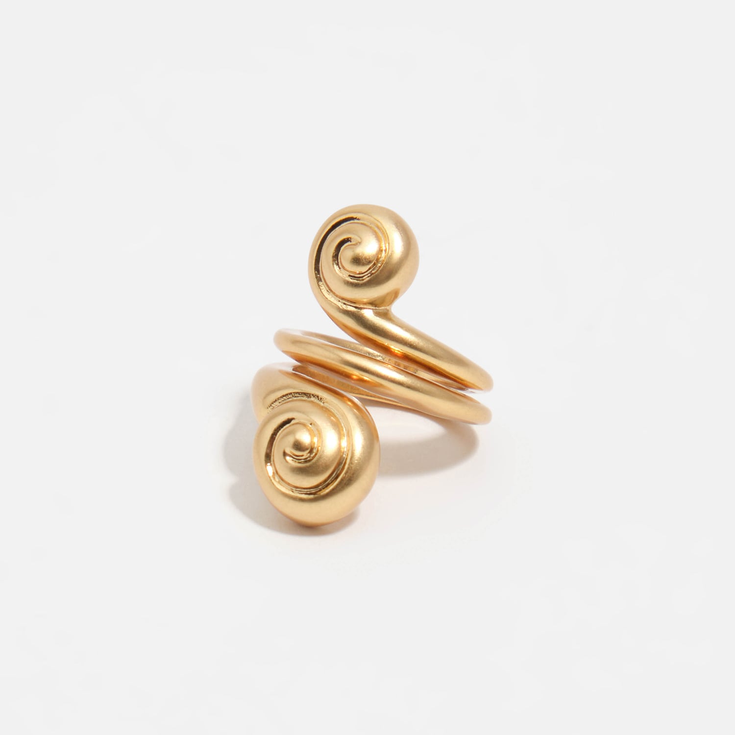 Bimba Y Lola Gold Matte Spiral Seashell Ring