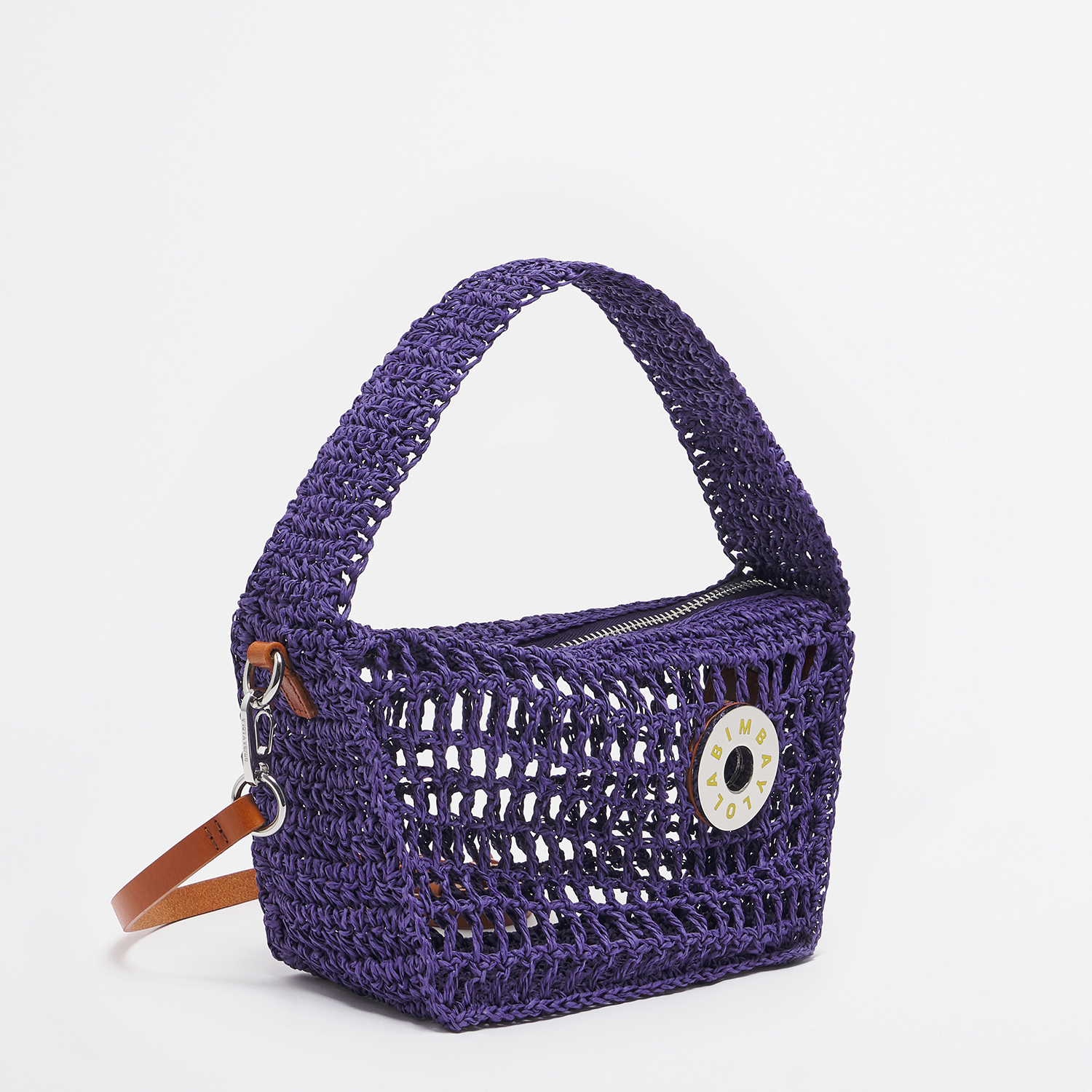 Torebka hobo S rafia purpurowa