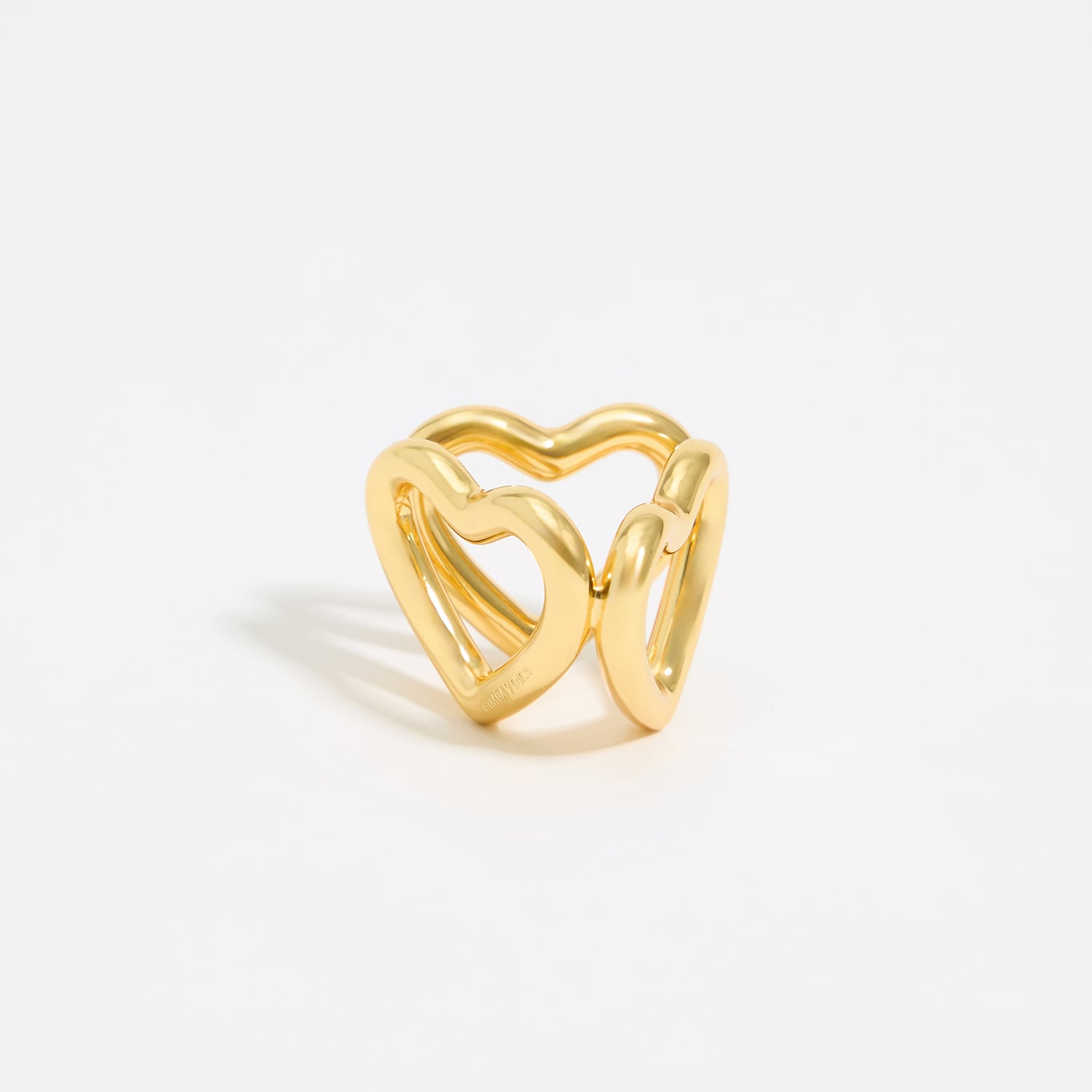 Bimba Y Lola Gold Hearts Scarf Ring