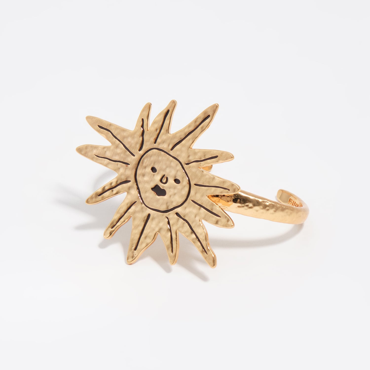 Bimba Y Lola Gold Sun Bracelet With Brushed Texture