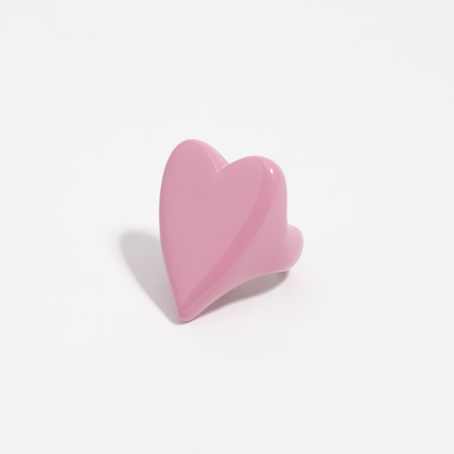 Bimba Y Lola Pastel Pink Pink Lacquered Heart Ring