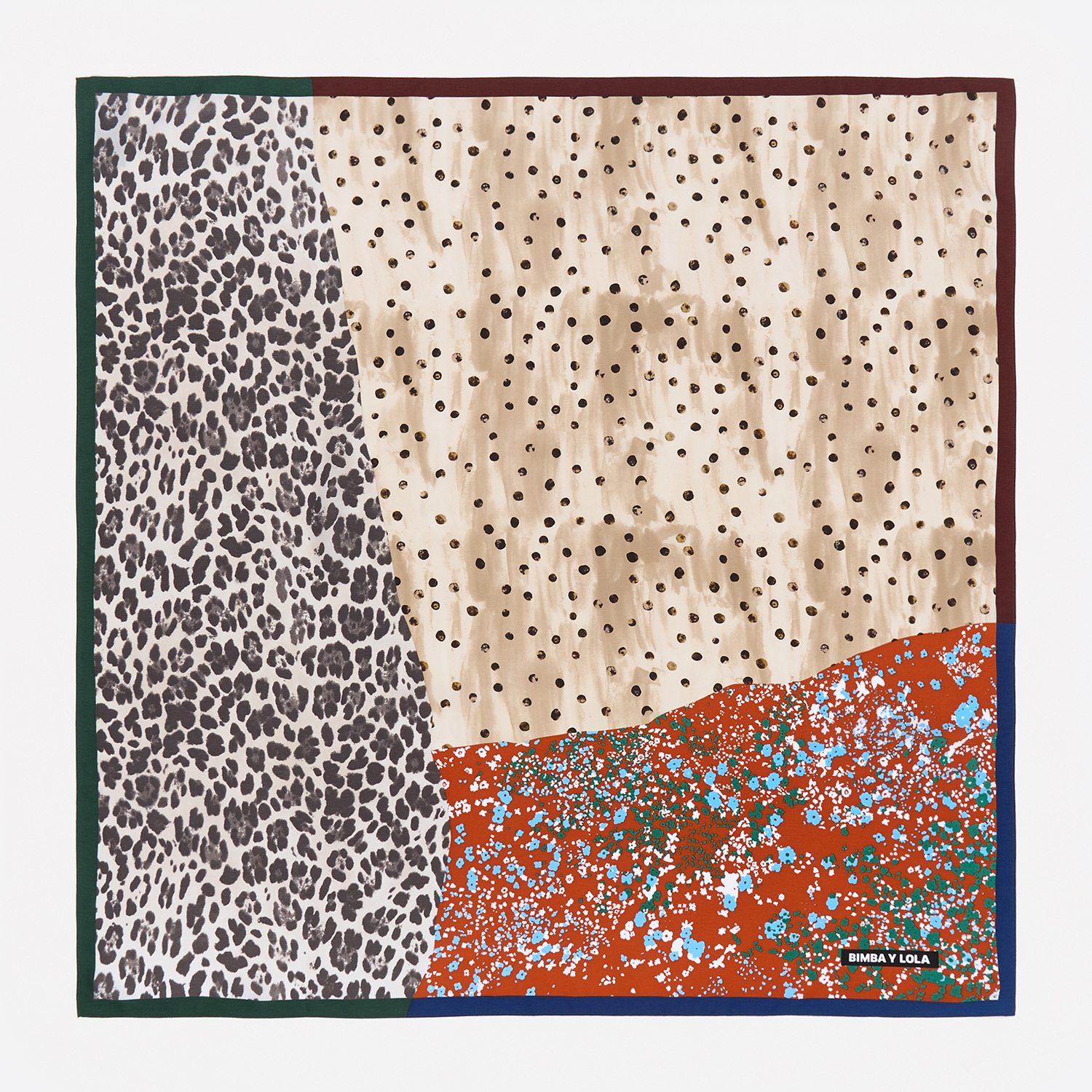 Bimba Y Lola Burnt Orange Patchwork Scarf