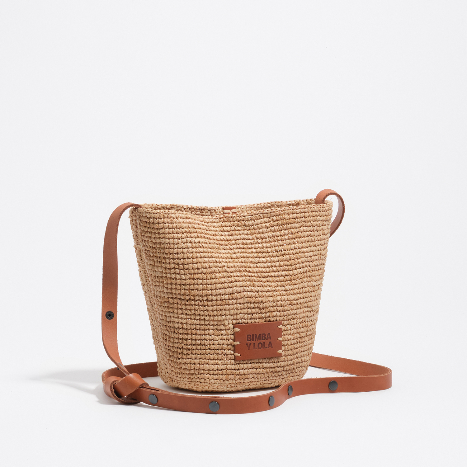 Bimba Y Lola Natural Small Raffia Plaited Bag