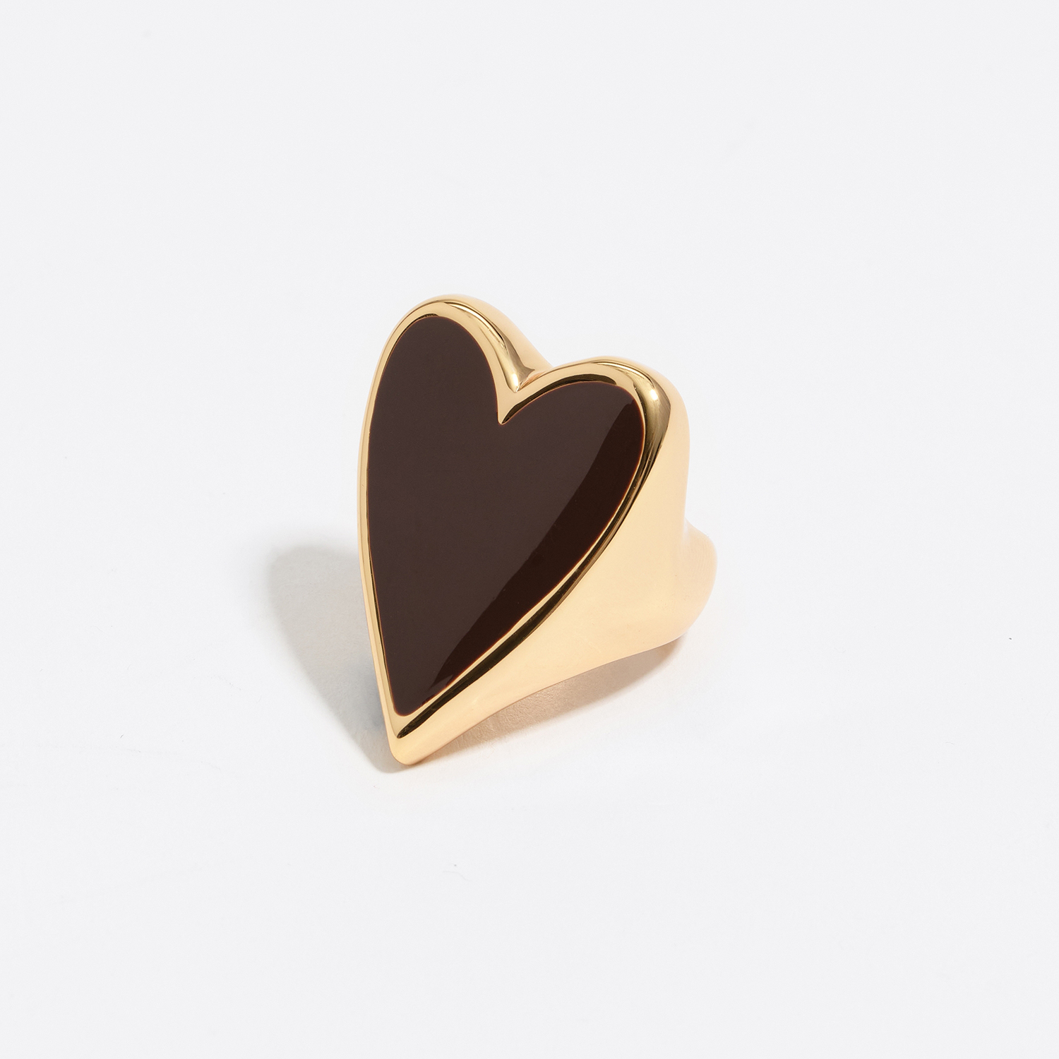Bimba Y Lola Brown And Gold Heart Ring