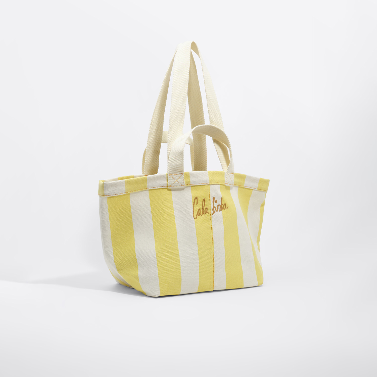 Bimba Y Lola Stripes Limelight Lime Striped Cotton Maxi Beach Bag