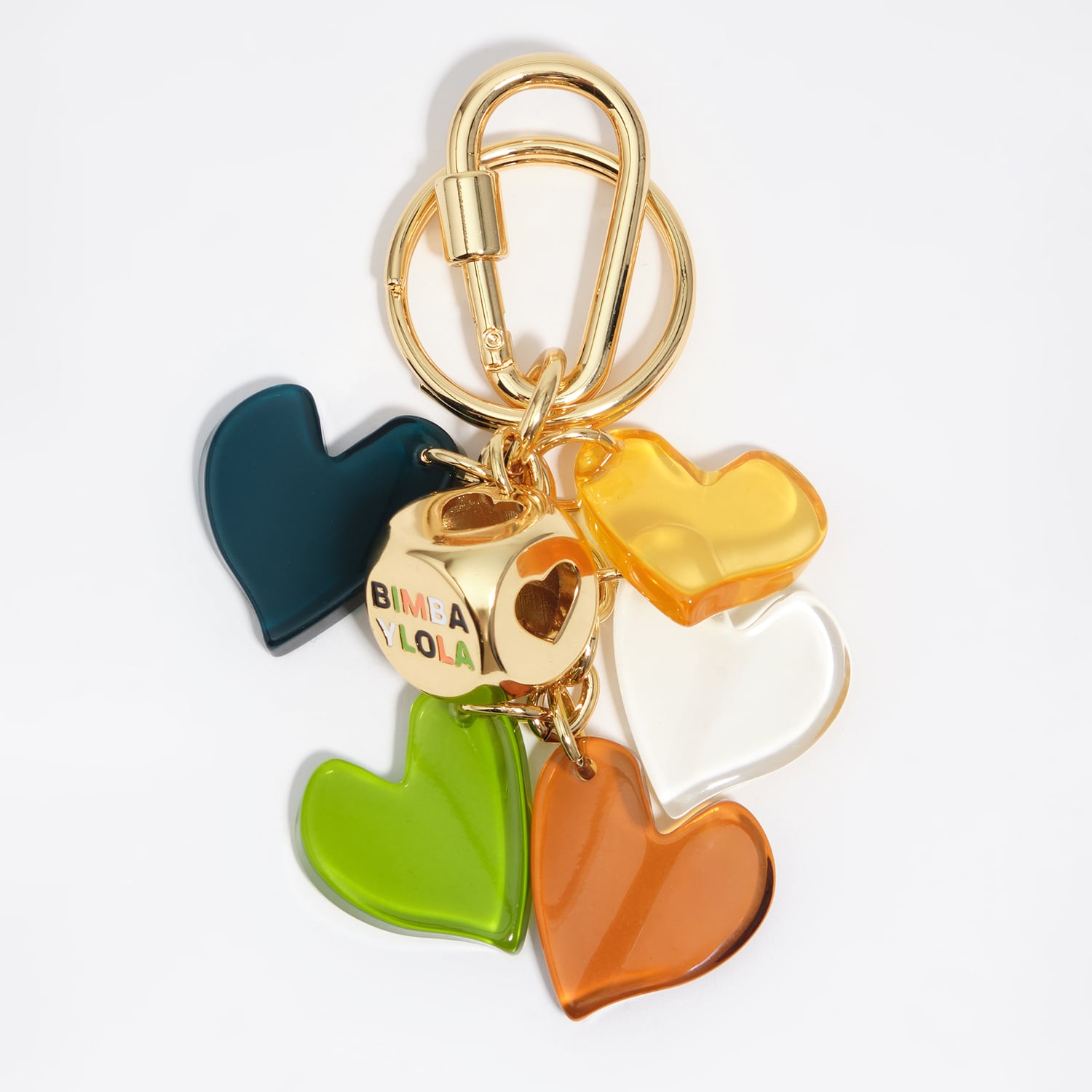 Bimba Y Lola Green Resin Hearts Key Ring