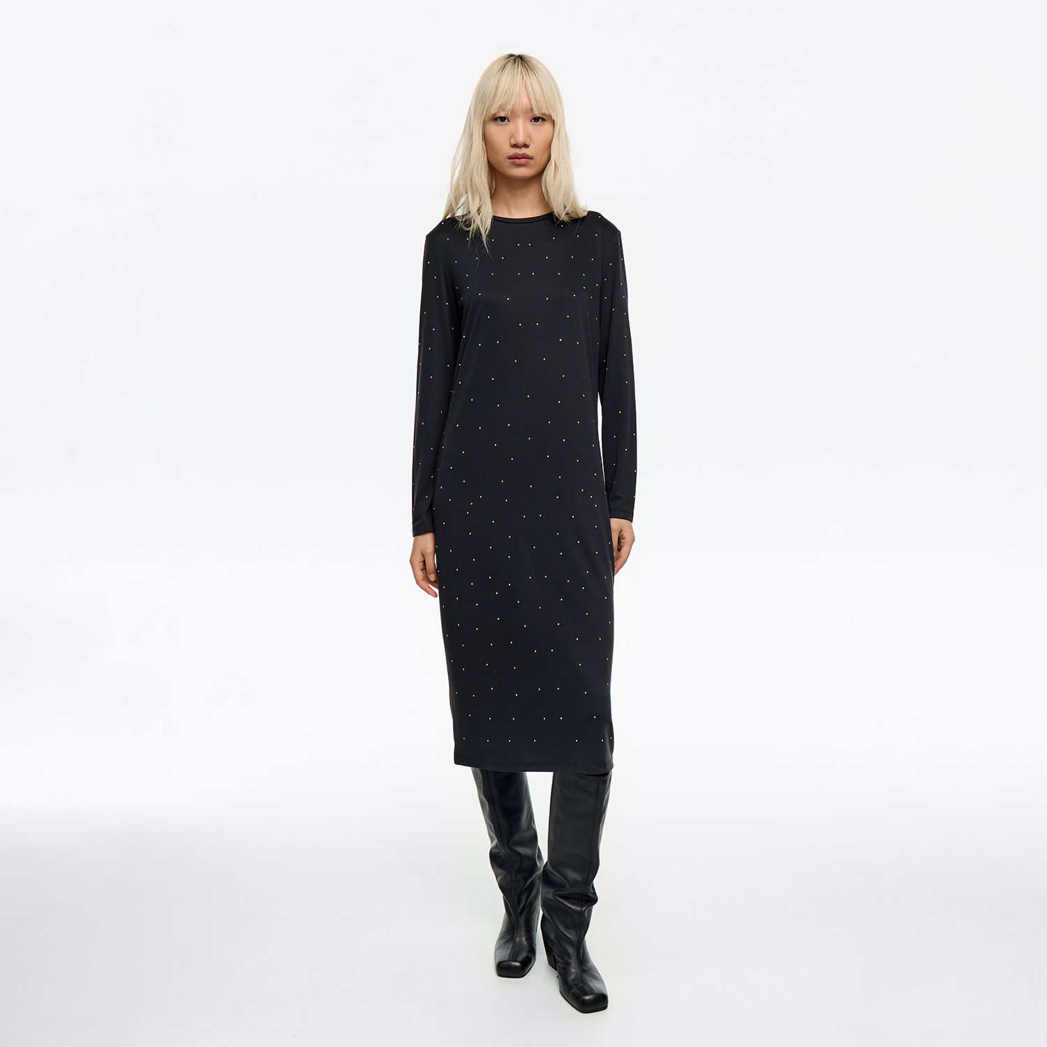 Fließendes Kleid anthrazit glitzernd