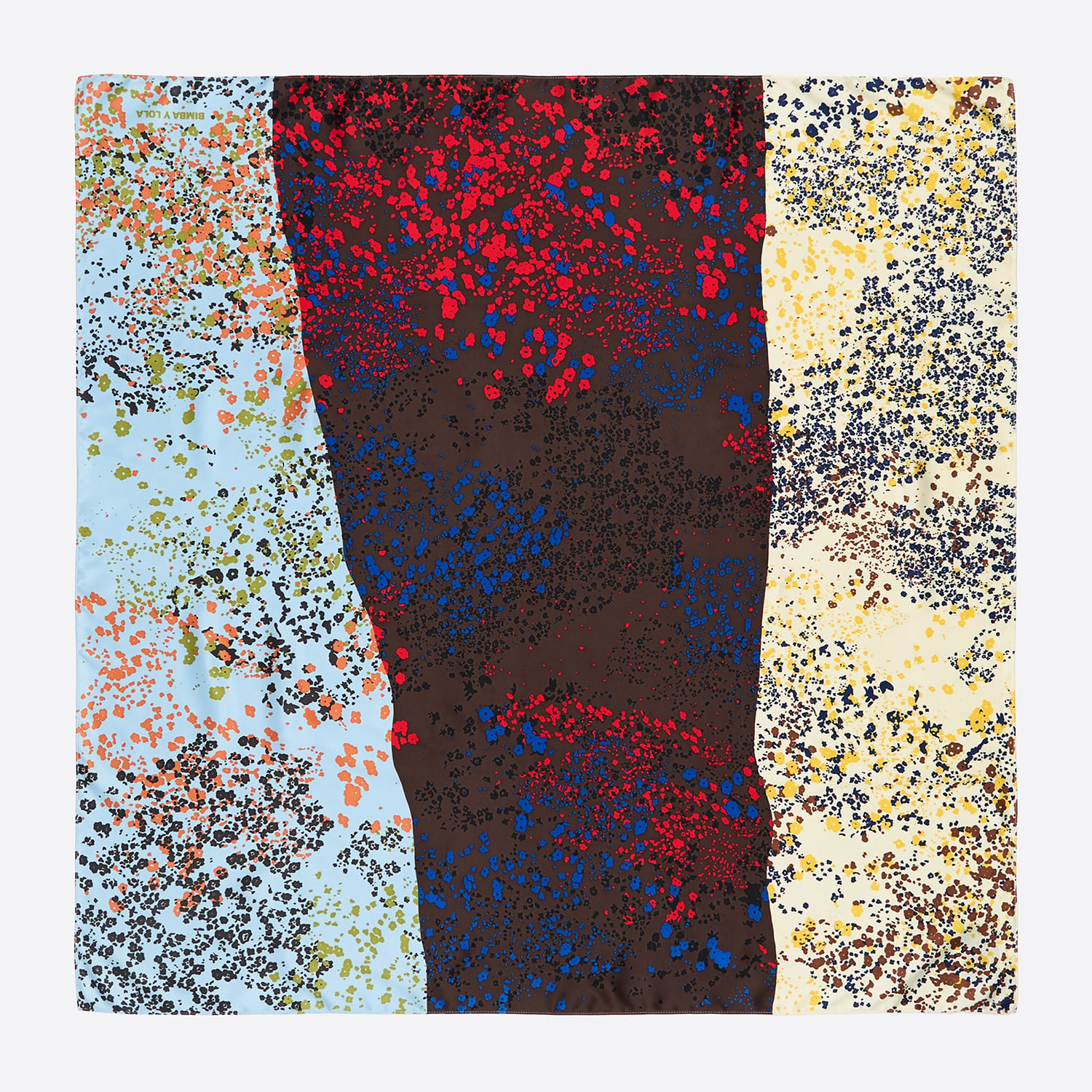 Bimba Y Lola Brown Floral Patchwork Scarf