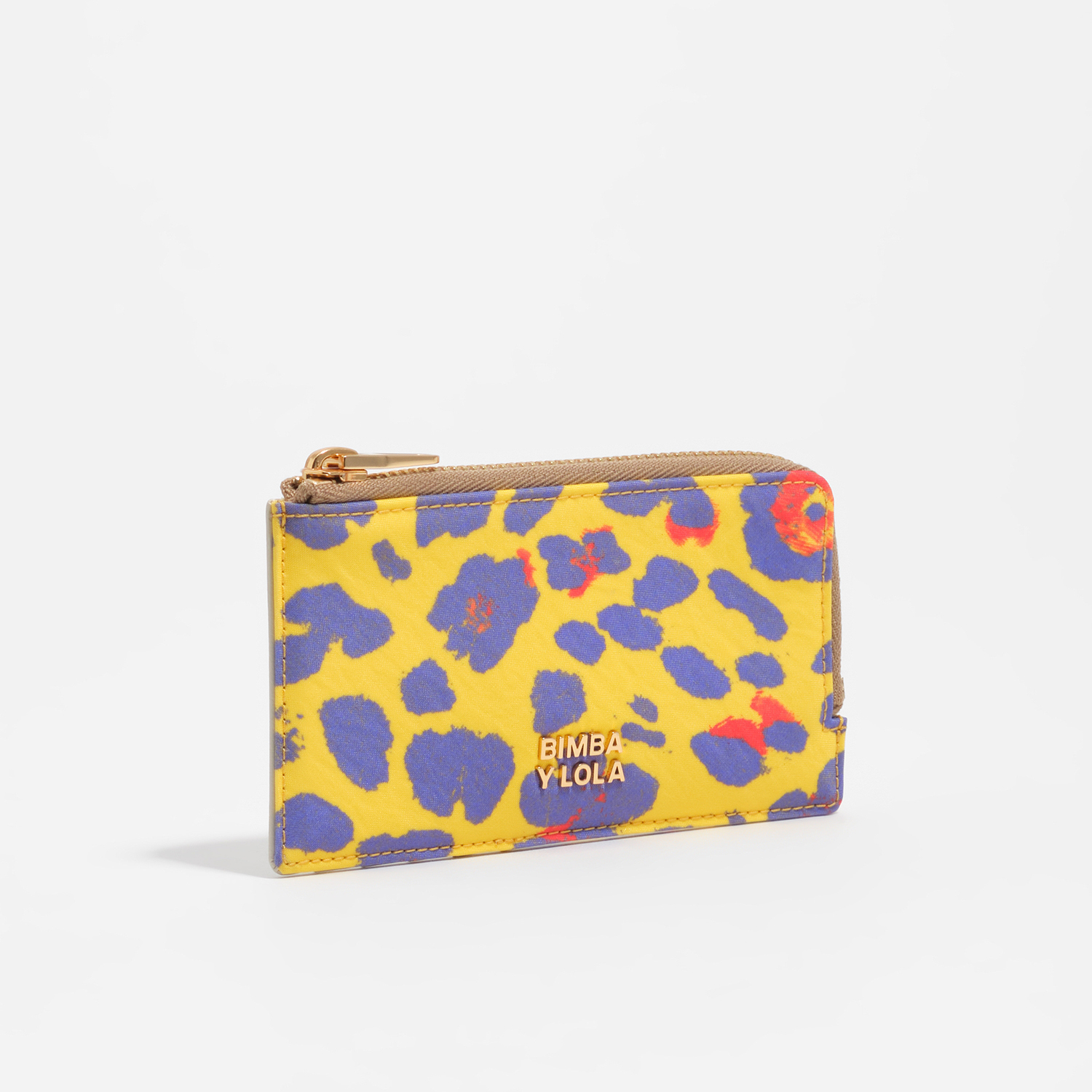 Bimba Y Lola Leopard Bright Yellow Intense Yellow Leopard Nylon Card Holder/Coin Purse