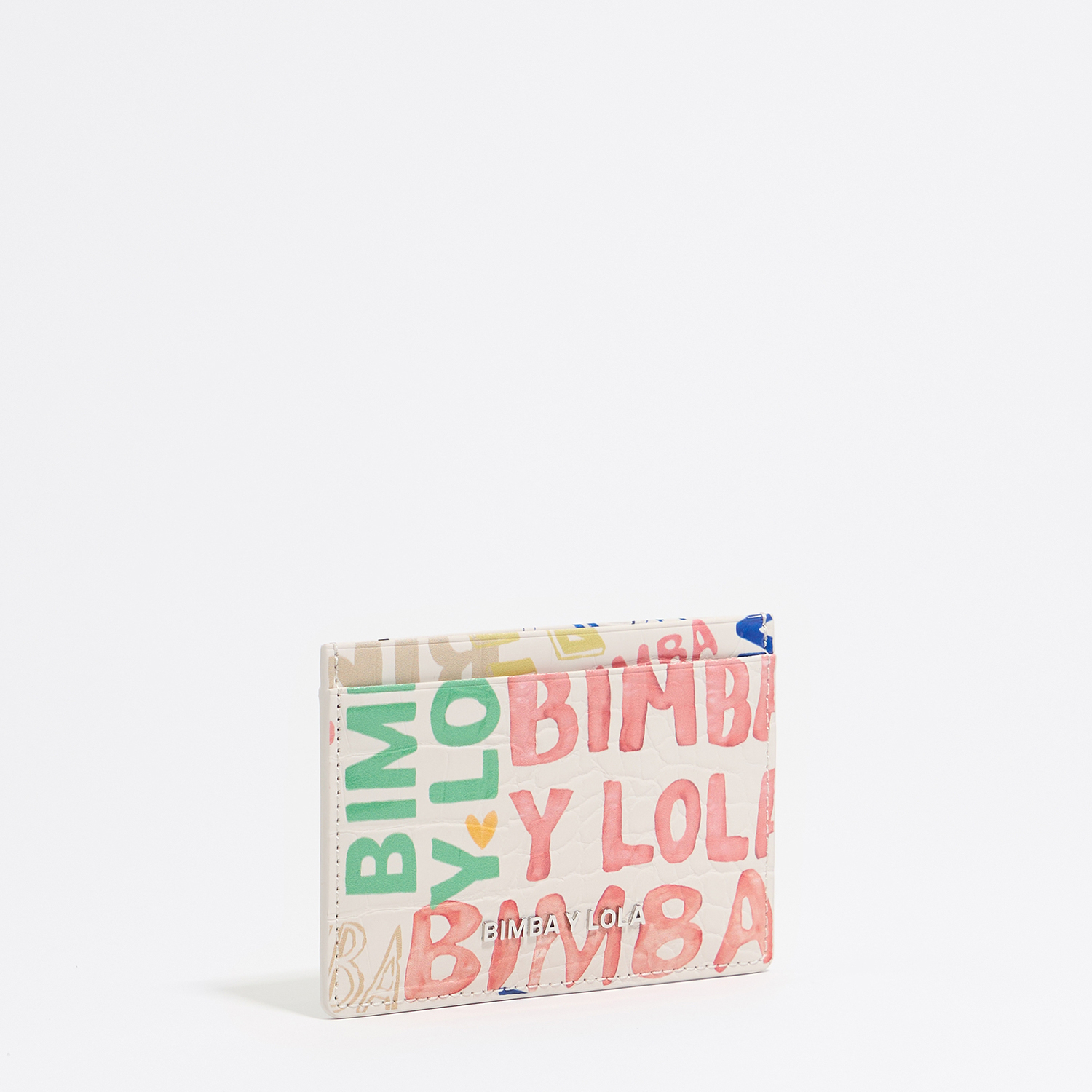 Etui na karty print BIMBA logo kość słoniowa
