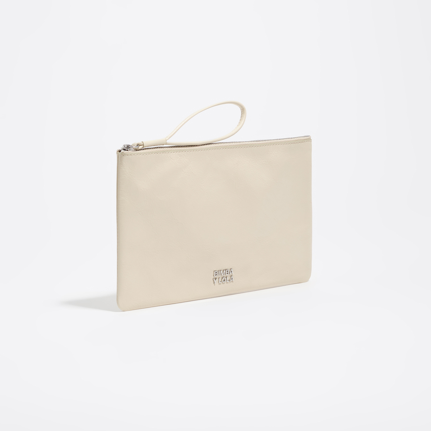 Bimba Y Lola Ivory Medium Leather Handbag