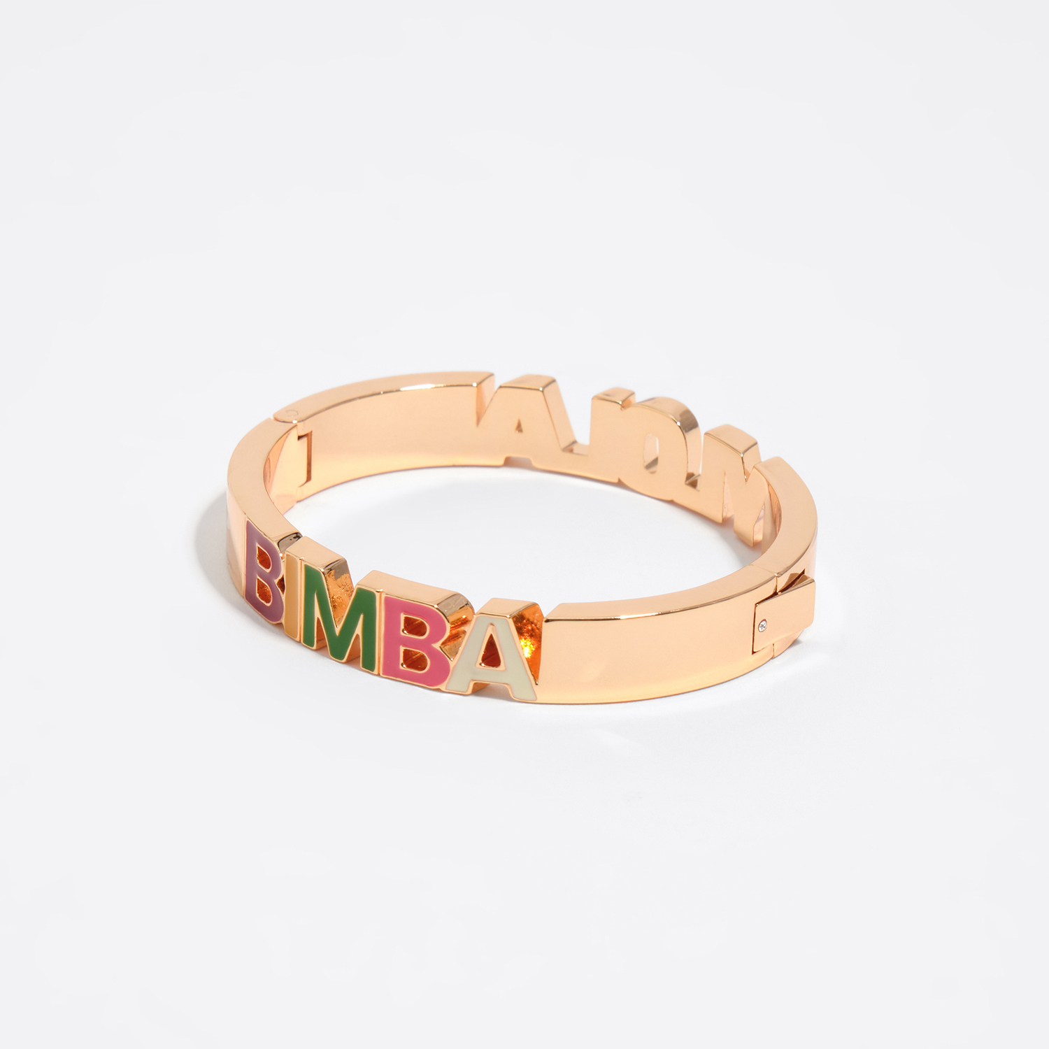 Bimba Y Lola Gold Multicolored Hinge Logo Bracelet