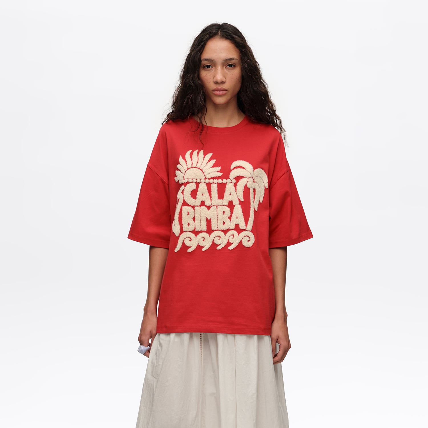 Bimba Y Lola Red Toweling Logo T-Shirt
