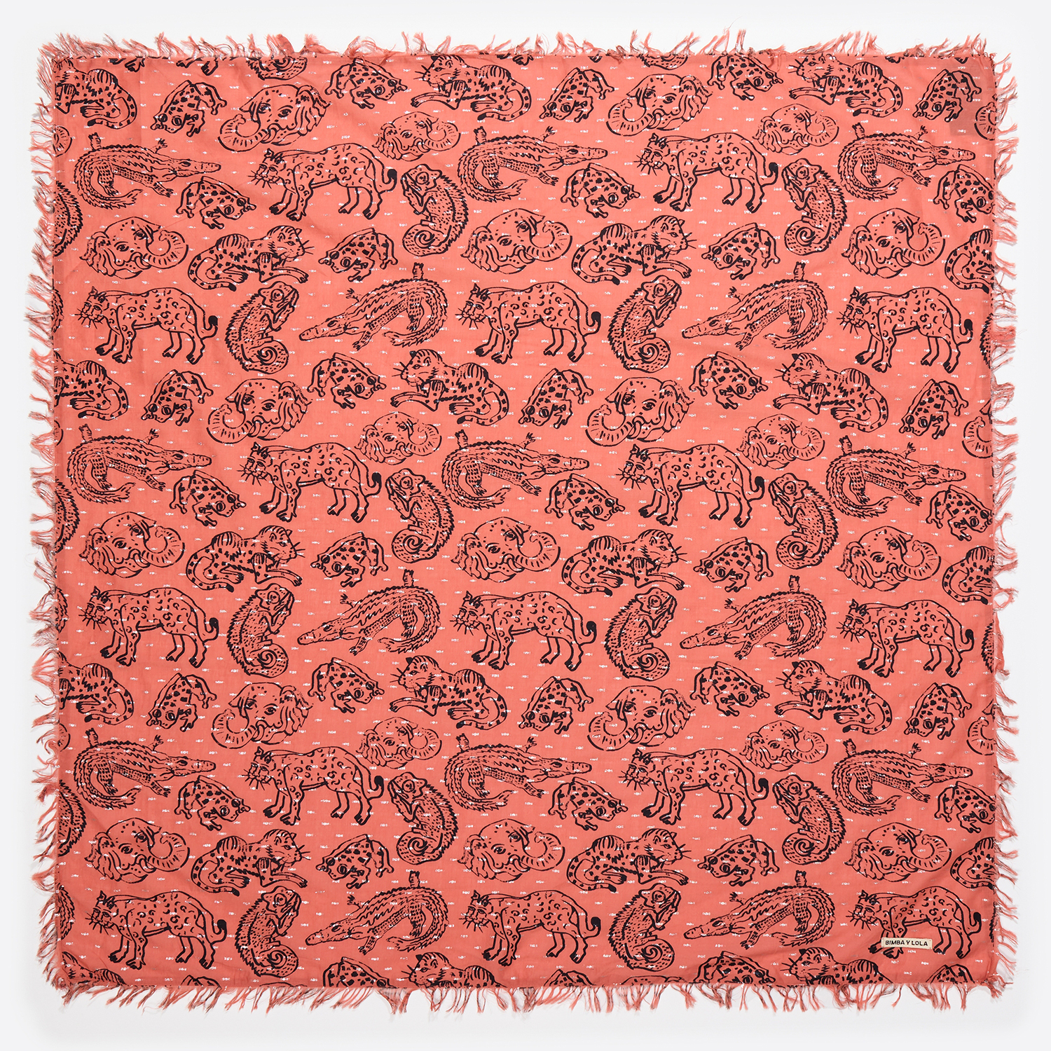 Szal bawełna-lureks Jungle print