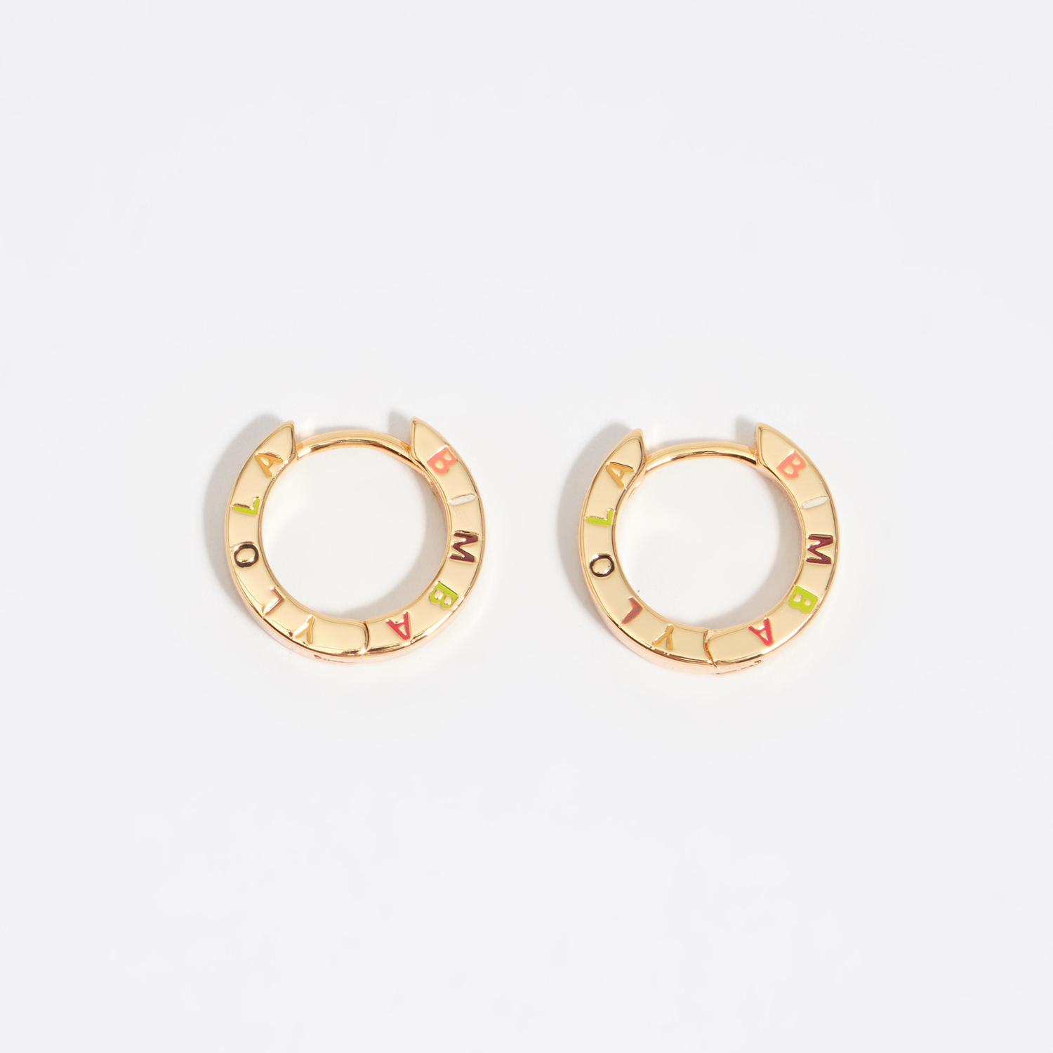 Bimba Y Lola Gold Logo Hoop Earrings