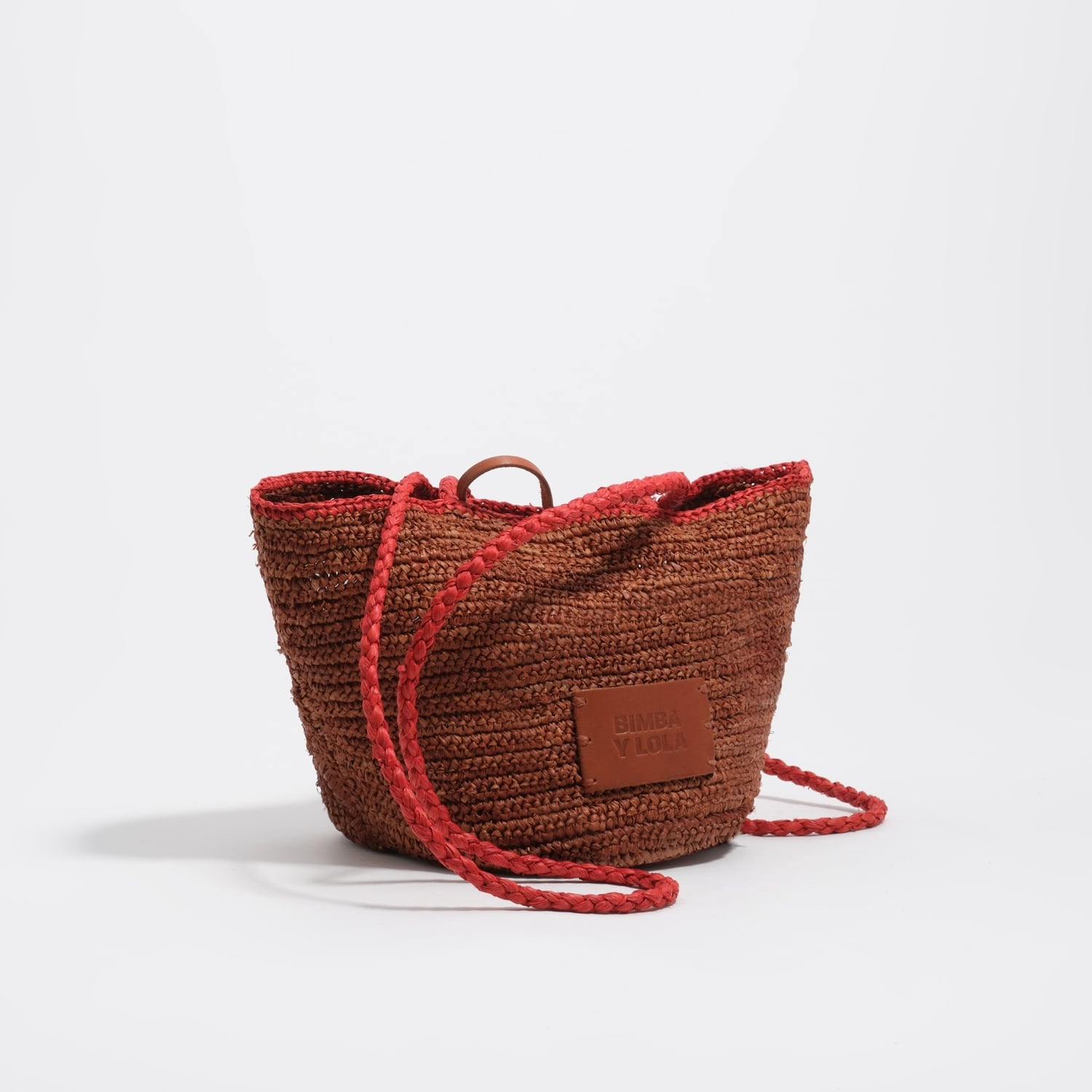 Bimba Y Lola Oak Small Raffia Basket Bag