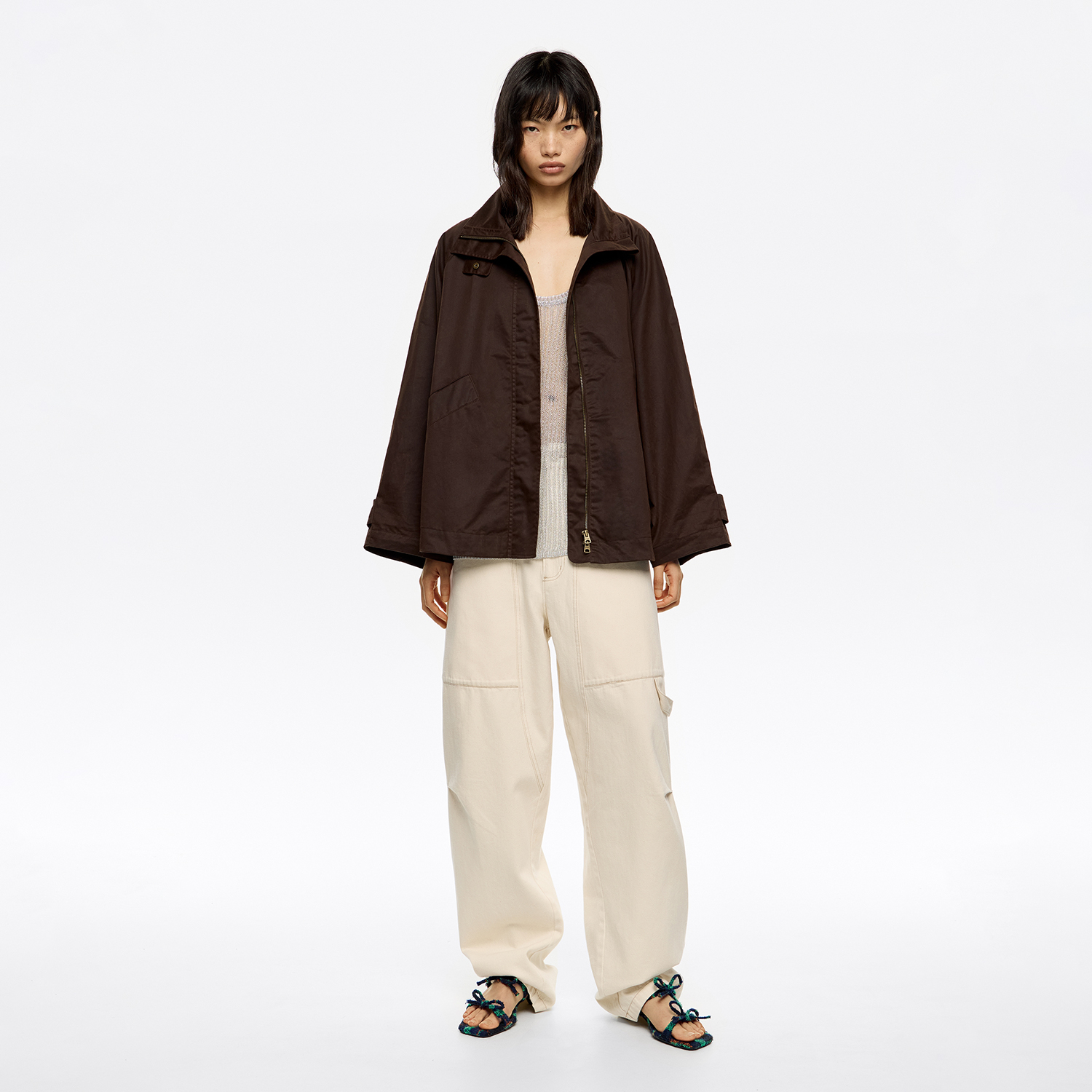 Bimba Y Lola Dark Brown Coated A-Line Trench