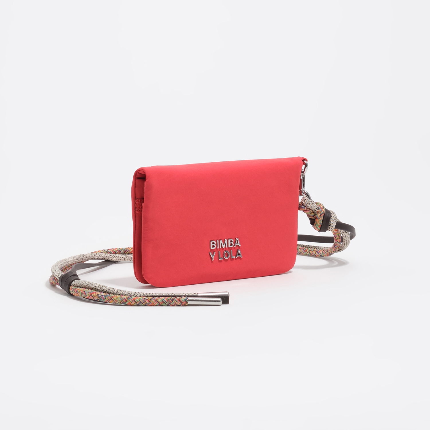 Bimba Y Lola Grenadine Small Pomegranate Nylon Flap Purse