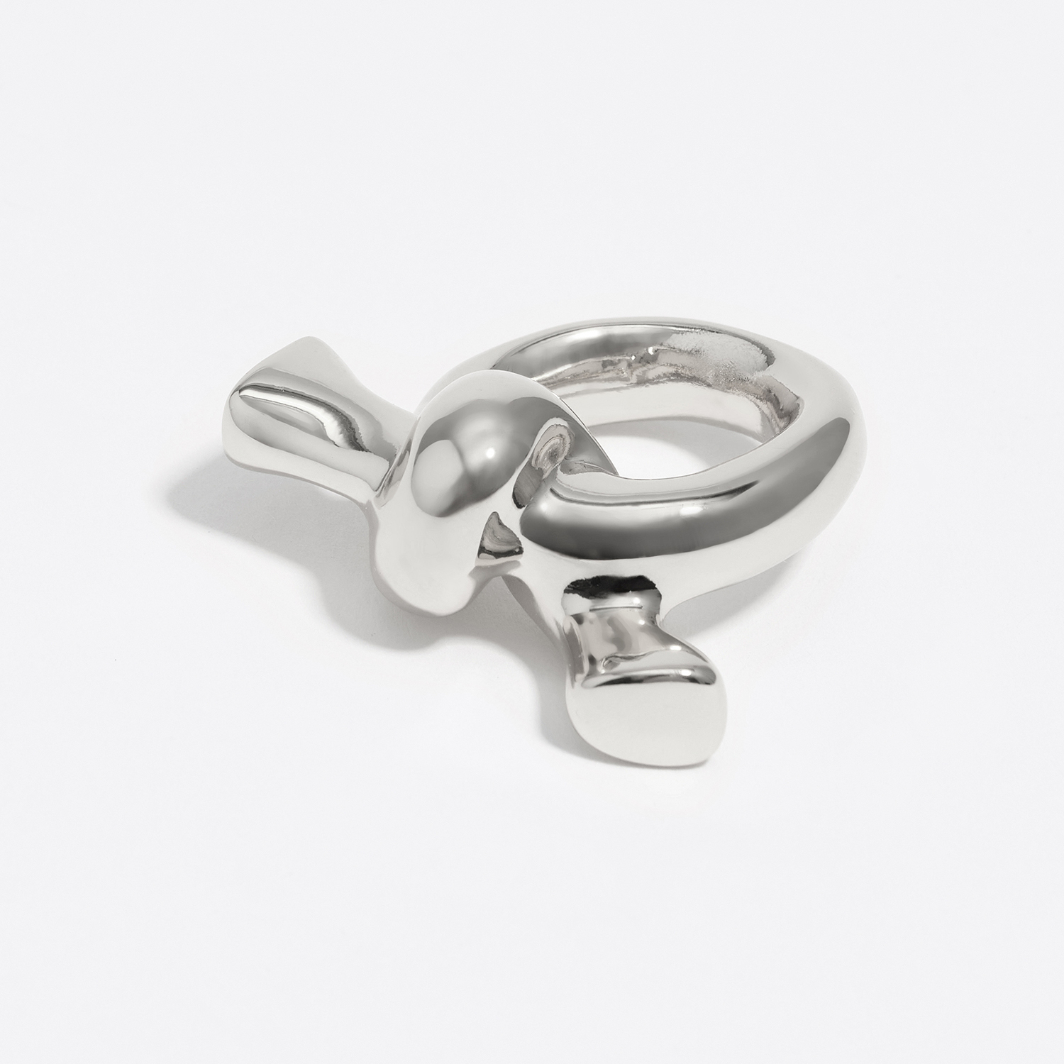 Bimba Y Lola Dark Silver Silver Knot Scarf Ring