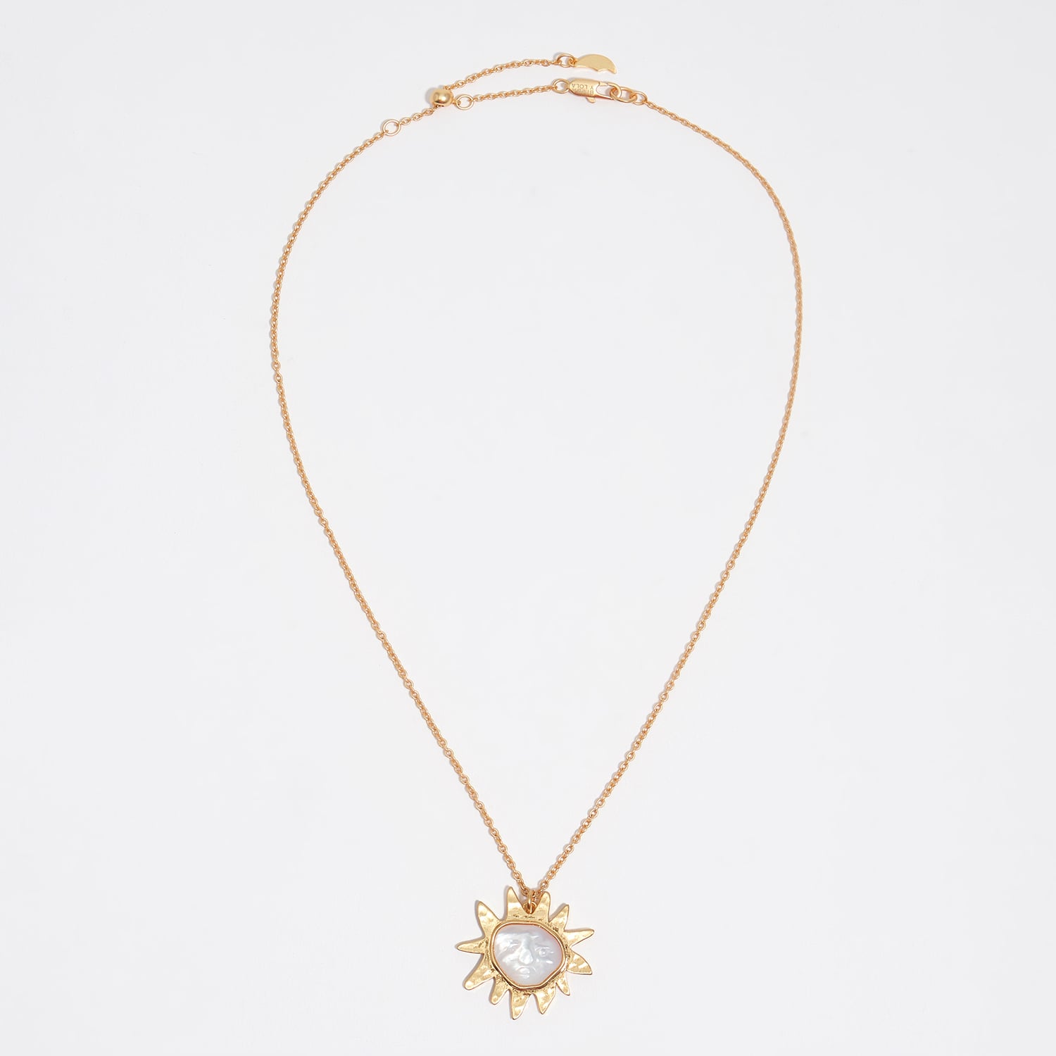 Bimba Y Lola Pearl Brushed Gold Mother-Of- Sun Necklace