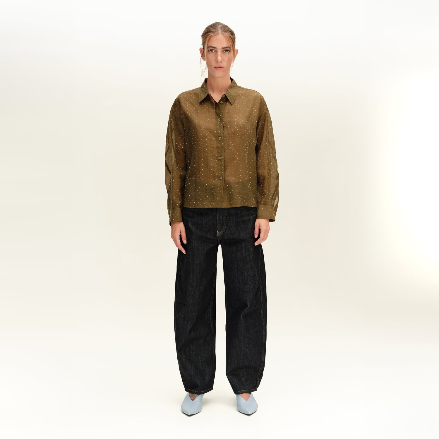 Koszula kamyczki boxy khaki 2