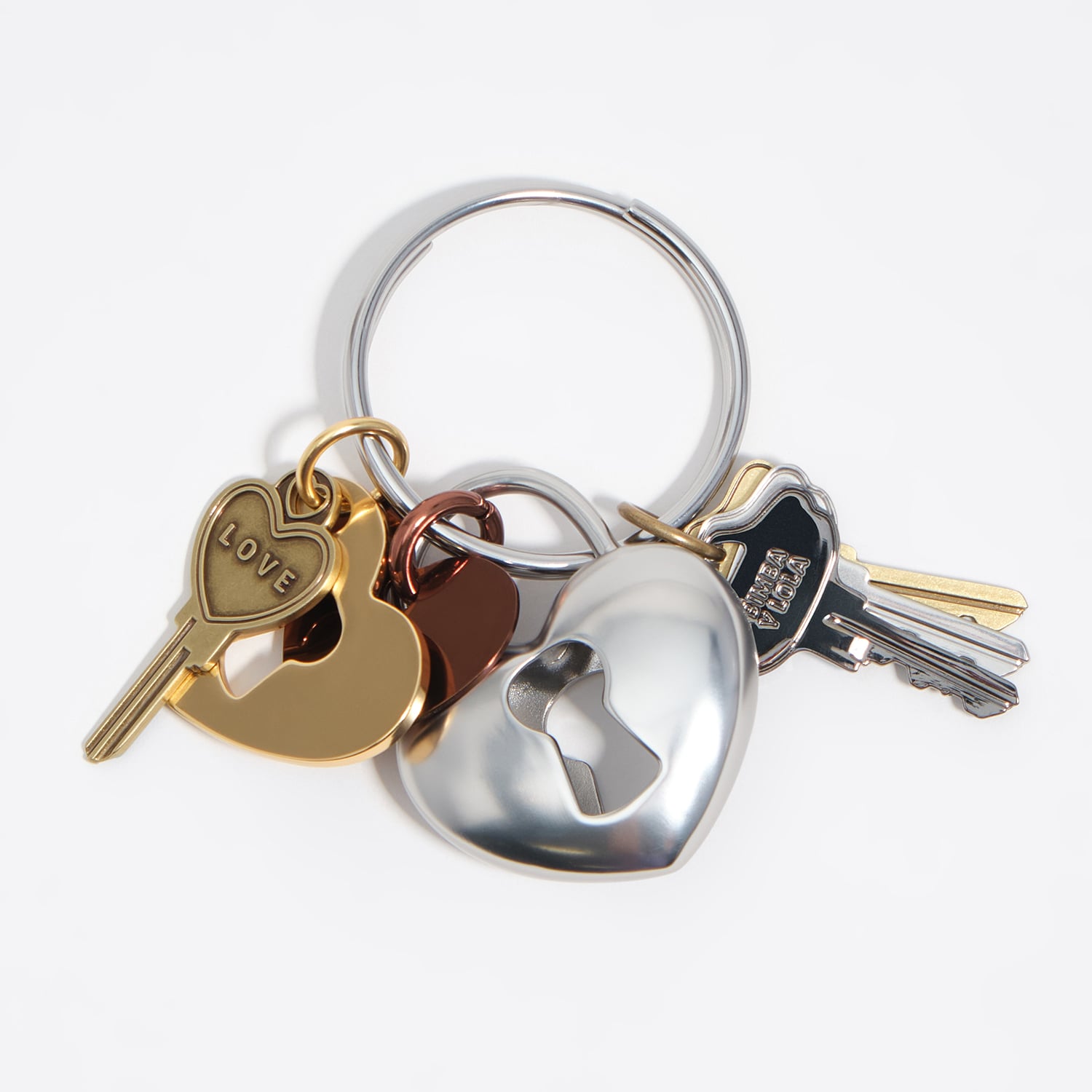 Bimba Y Lola Silver Metal Key Ring For Multiple Keys