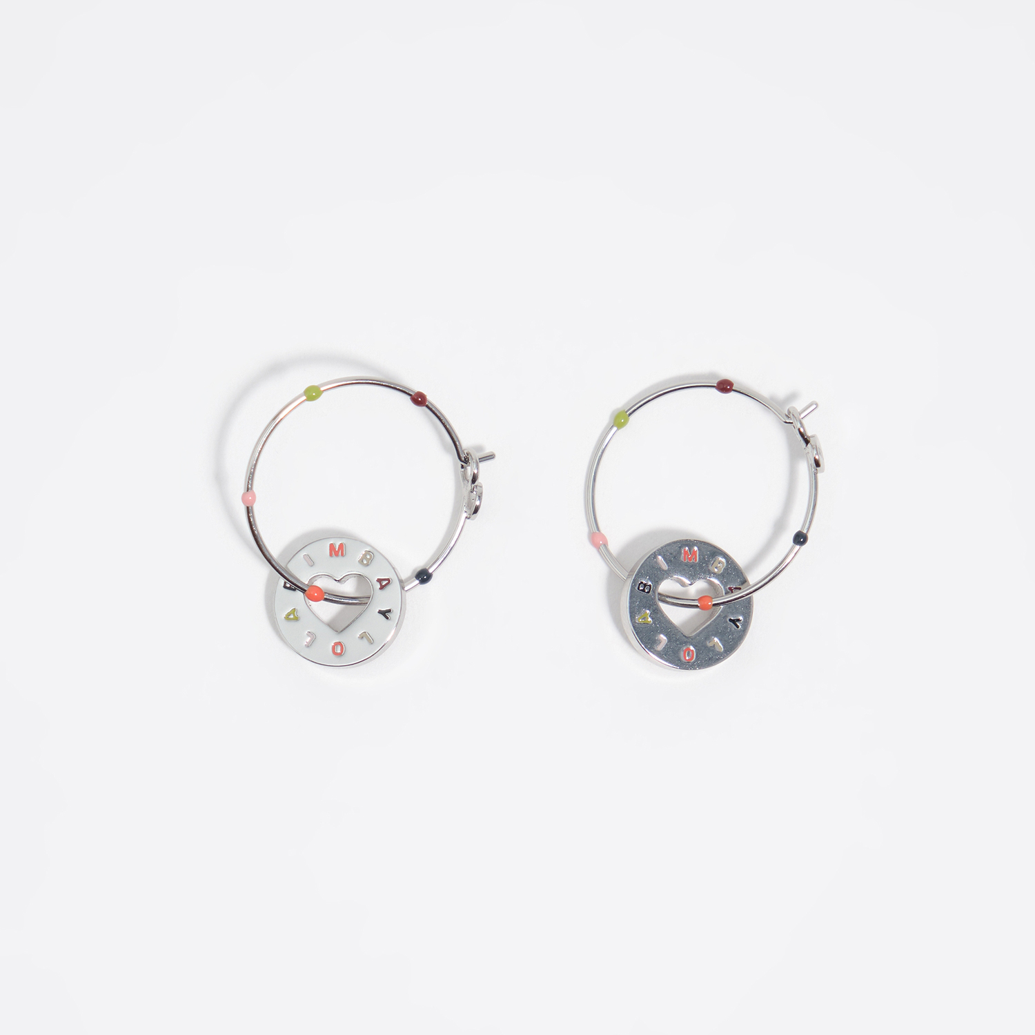Bimba Y Lola Dark Silver Silver Logo Hoop Earrings