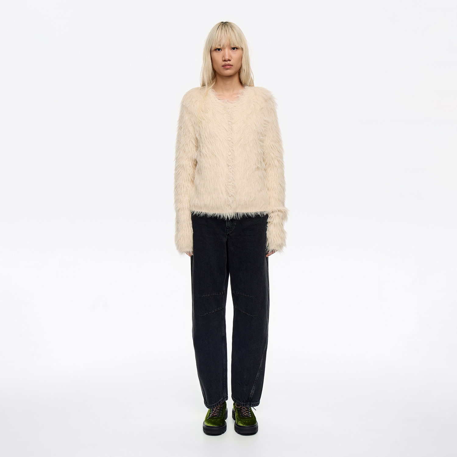 BARREL - Spodnie dżinsowe czarne efekt sprania