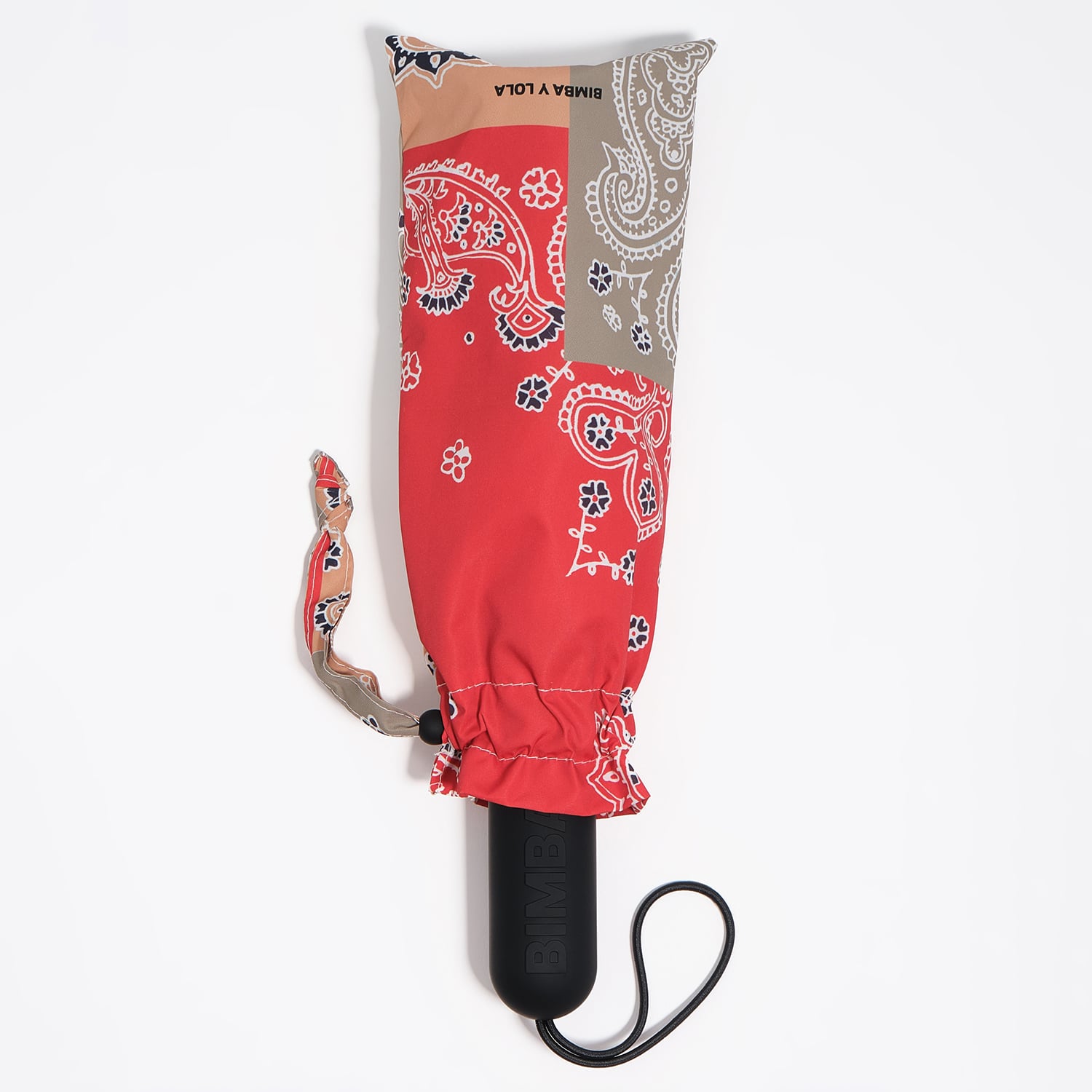Bimba Y Lola Red Paisley Patchwork Print Umbrella