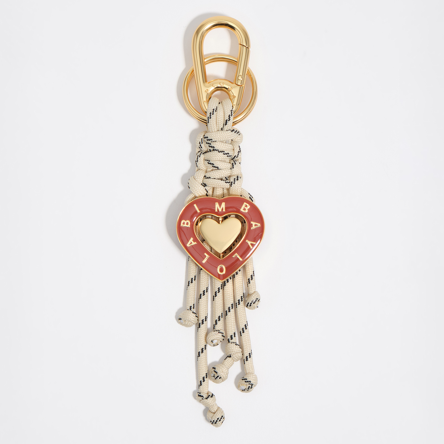 Bimba Y Lola Ivory Heart Rope Key Ring