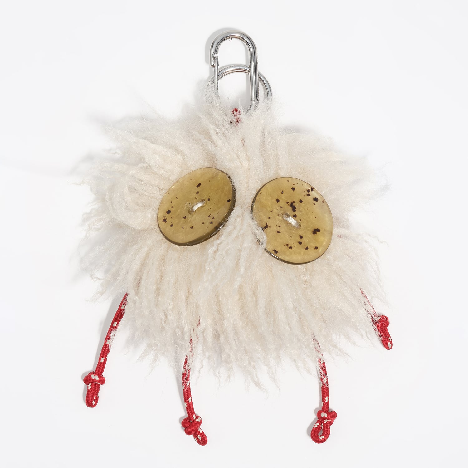 Bimba Y Lola Ivory Fur Charo Key Ring
