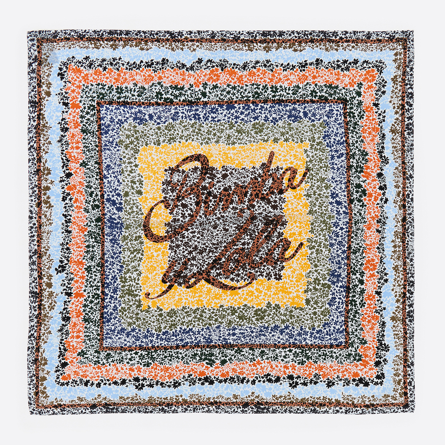 Bimba Y Lola White Floral Scarf With Logo