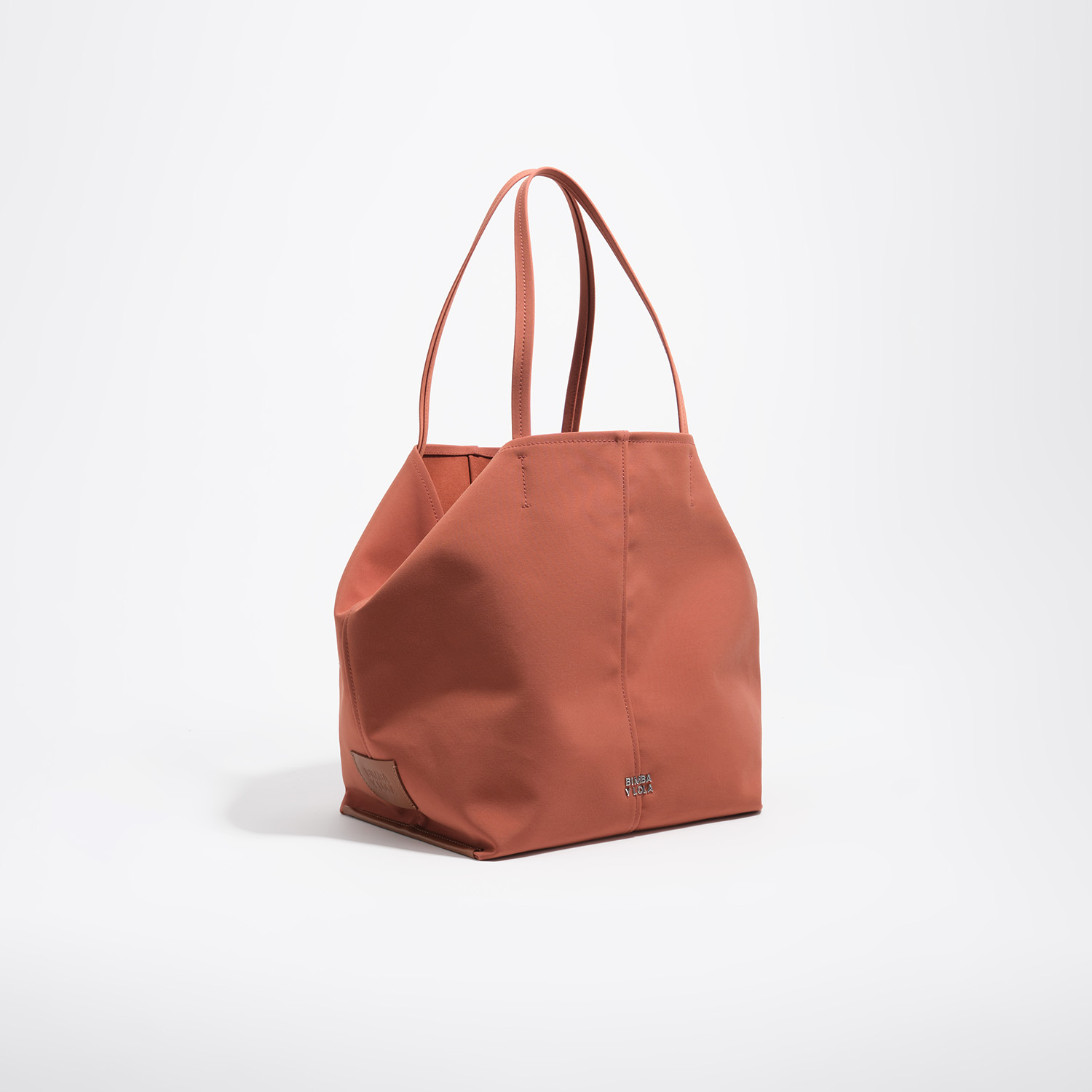 Bimba Y Lola Rust Large Nylon Shopper Bag