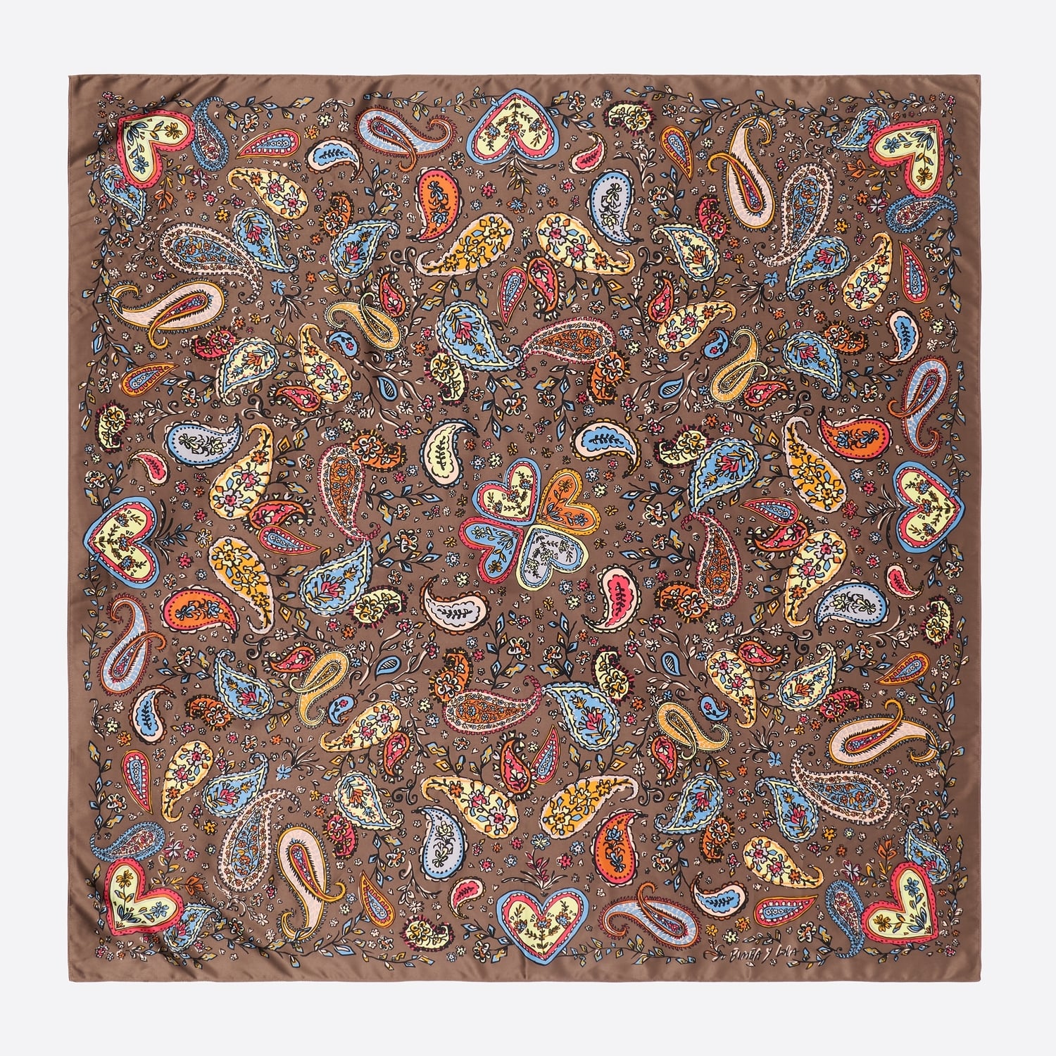 Chusta paisley brązowa