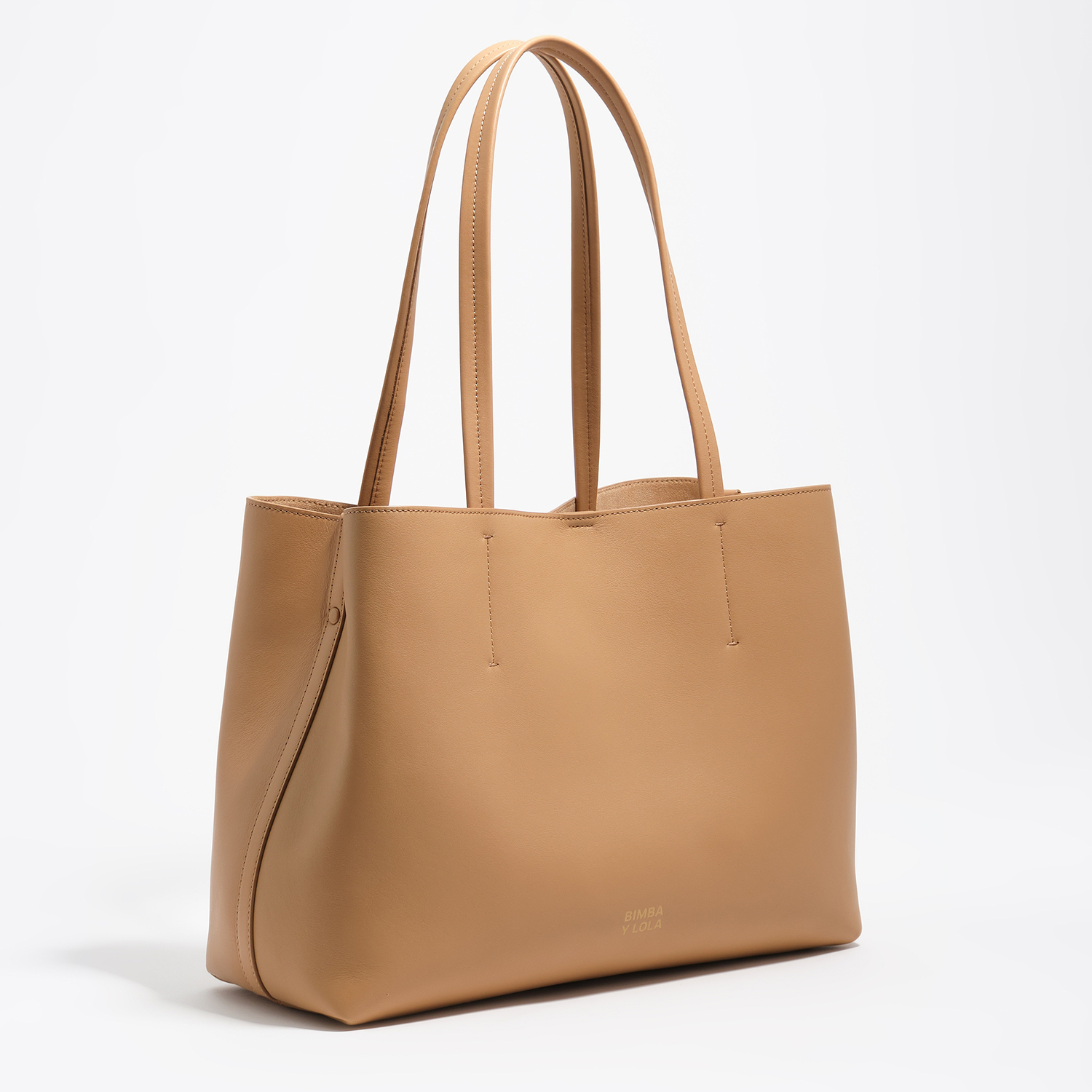 Bimba Y Lola Hazelnut Medium Leather Shopper Bag
