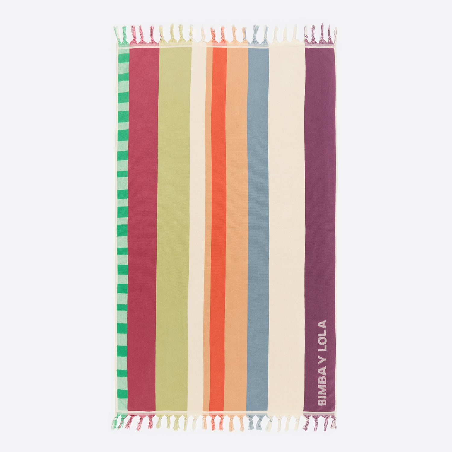 Bimba Y Lola Burgundy Multicolor Striped Towel