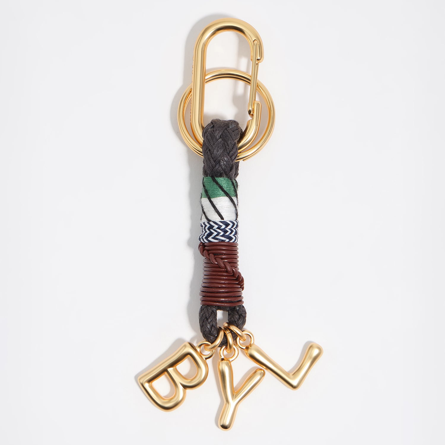 Bimba Y Lola Brown Knotted Rope Key Ring With Charms