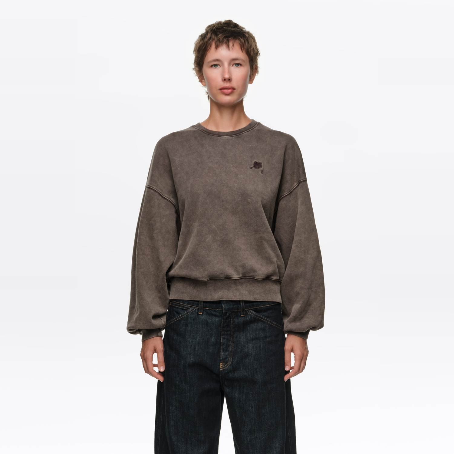 Bluza balloon taupe
