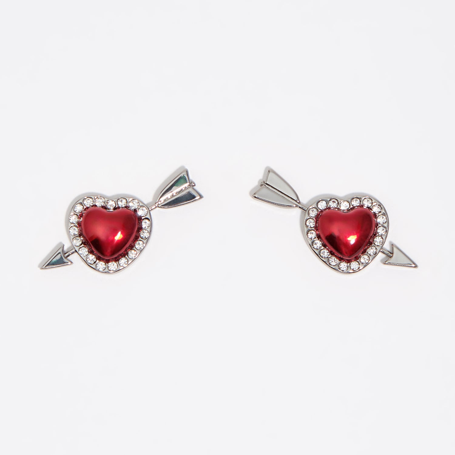 Bimba Y Lola Red Heart And Arrow Earrings