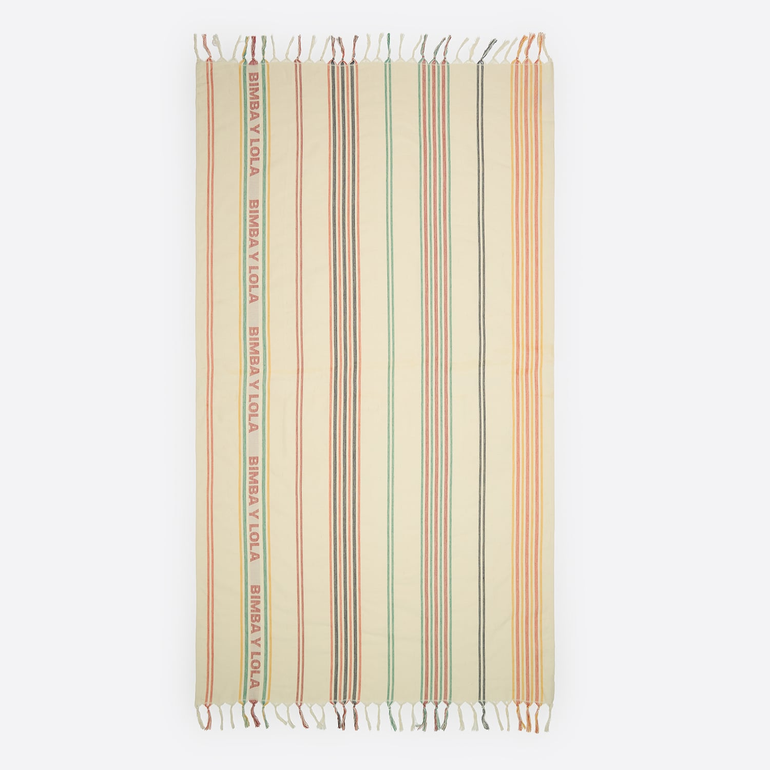 Bimba Y Lola Ochre Stripes And Logo Towel