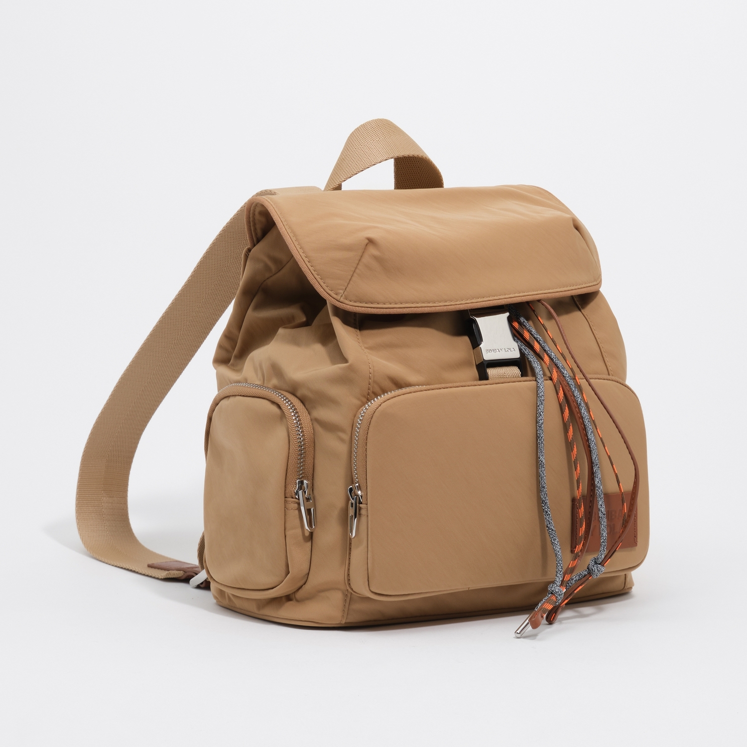 Medium tan nylon backpack