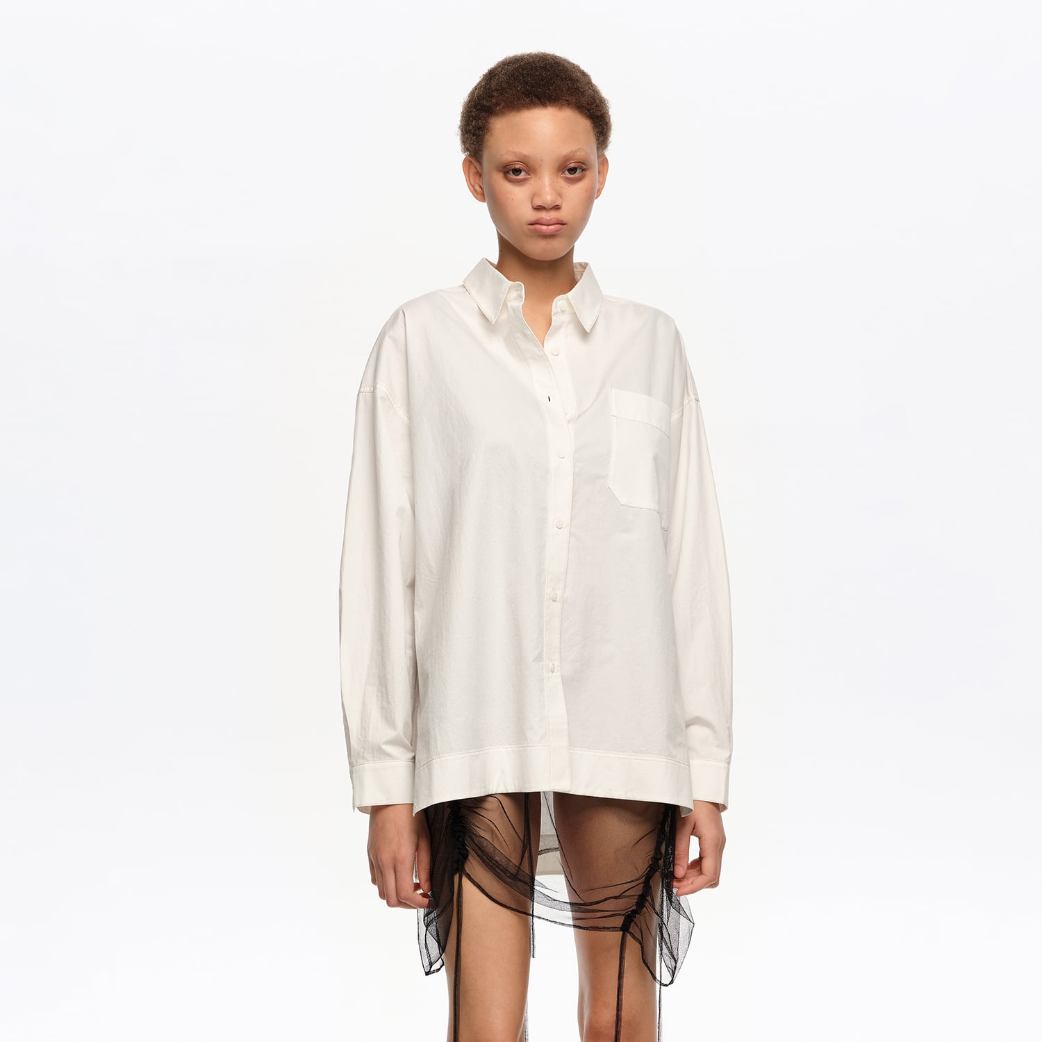 Bimba Y Lola Ivory Cotton Shirt