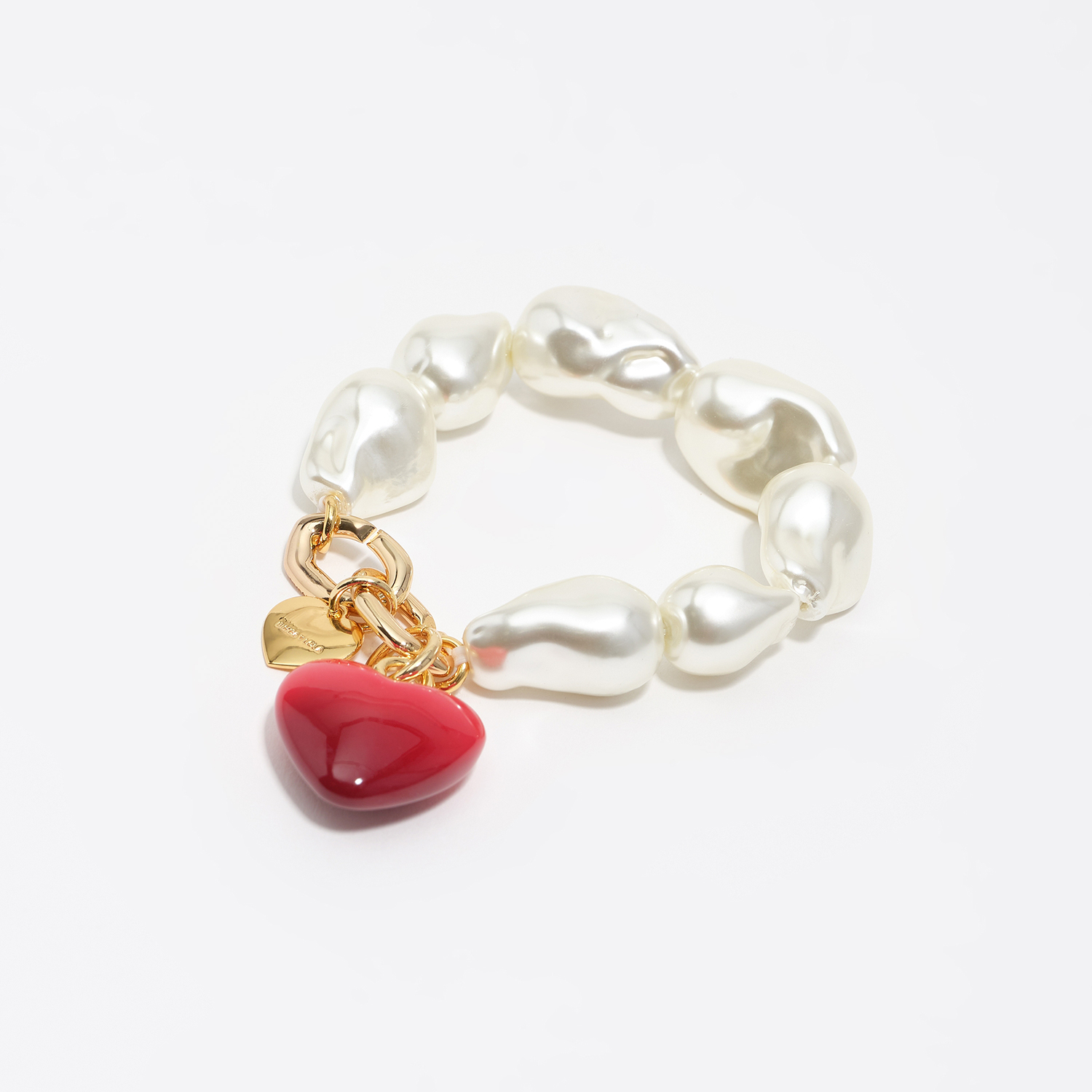 Bimba Y Lola Red Pearls And Heart Bracelet