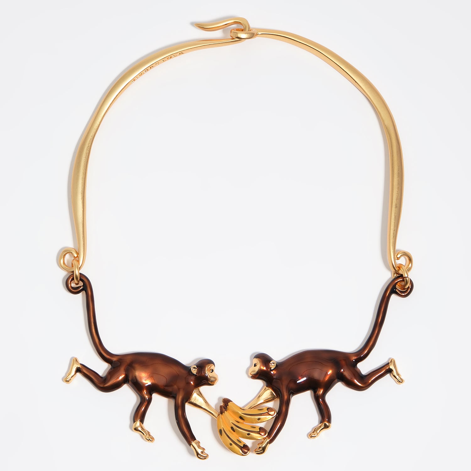 Bimba Y Lola Gold Monkeys And Bananas Necklace