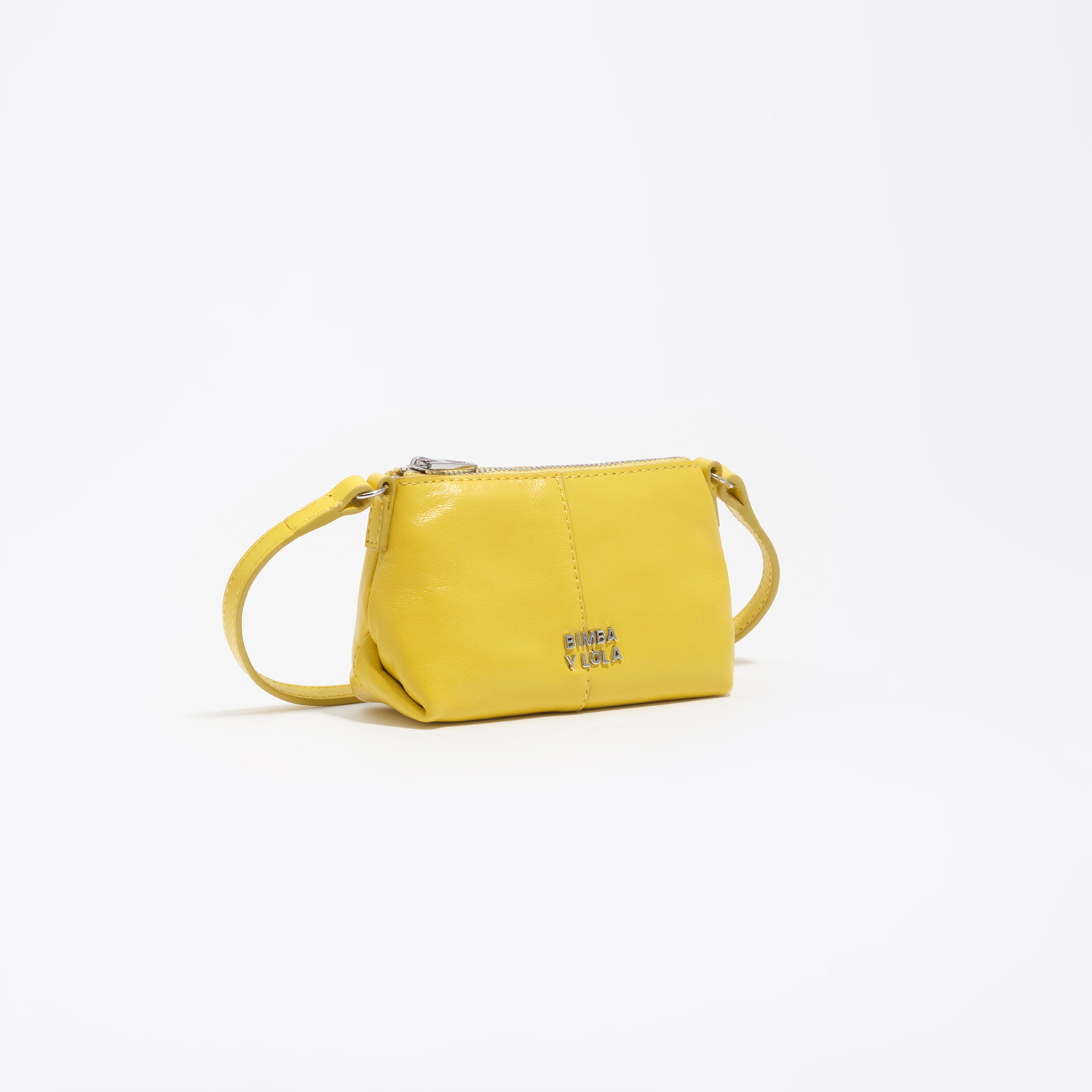 Bimba Y Lola Yellow Micro Leather Crossbody Bag