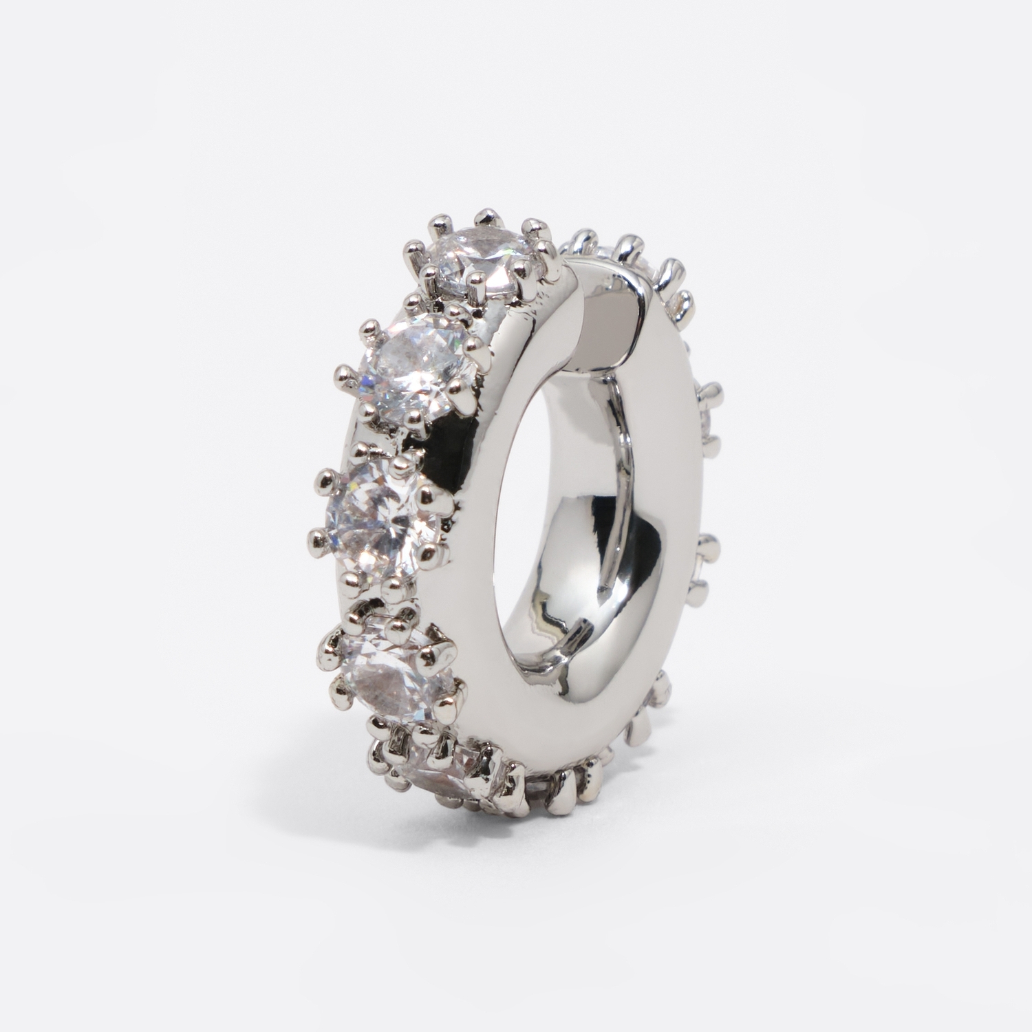 Kolczyk earcuff kryształkami srebrny 2